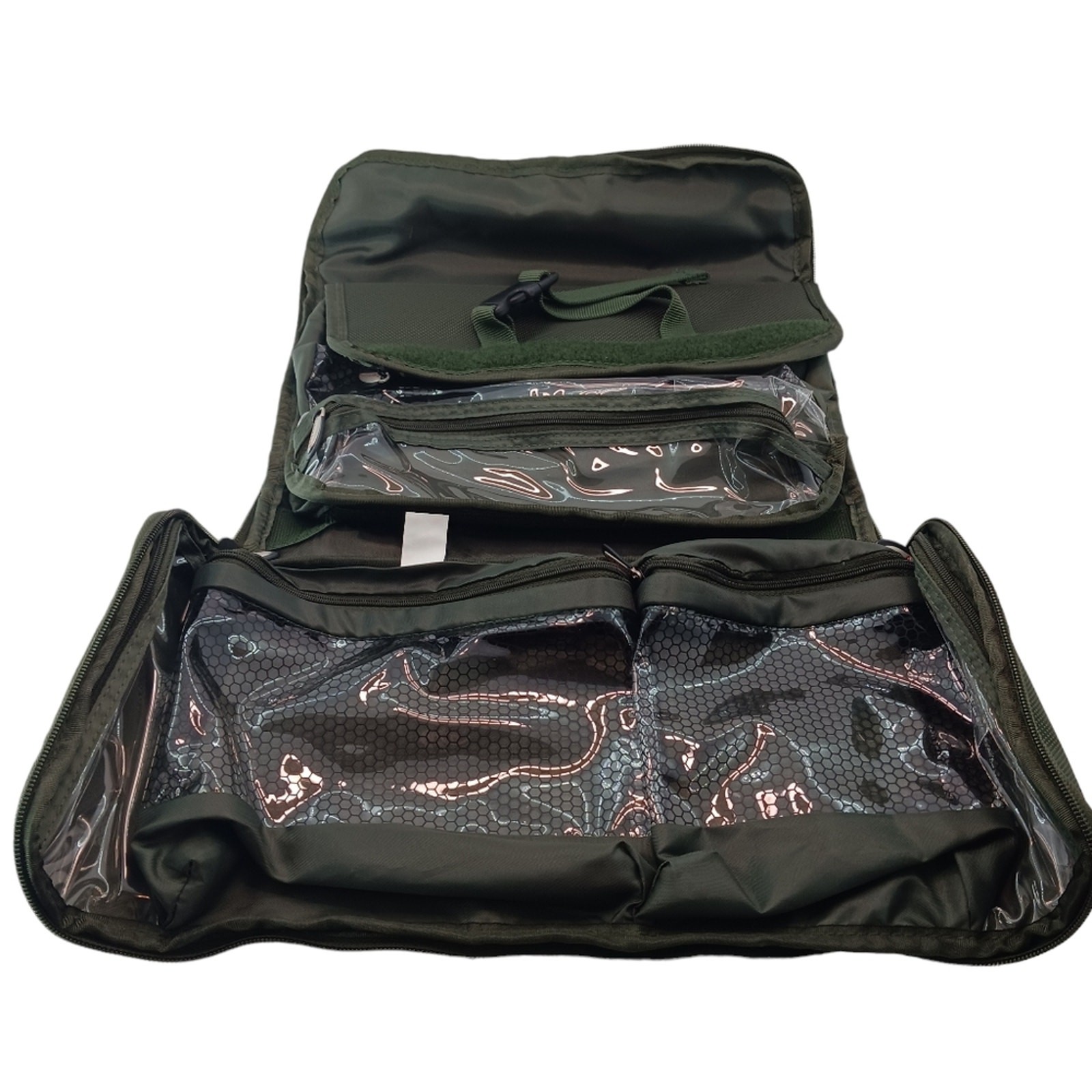 Travelon Troiletry Bag Green Zipper Closure Pockets Vinyl Travel Carry On NWOT