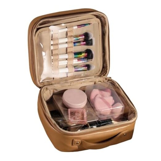 XL Makeup Case Premium Makeup Bag with Soft Leather, Waterproof and Durable