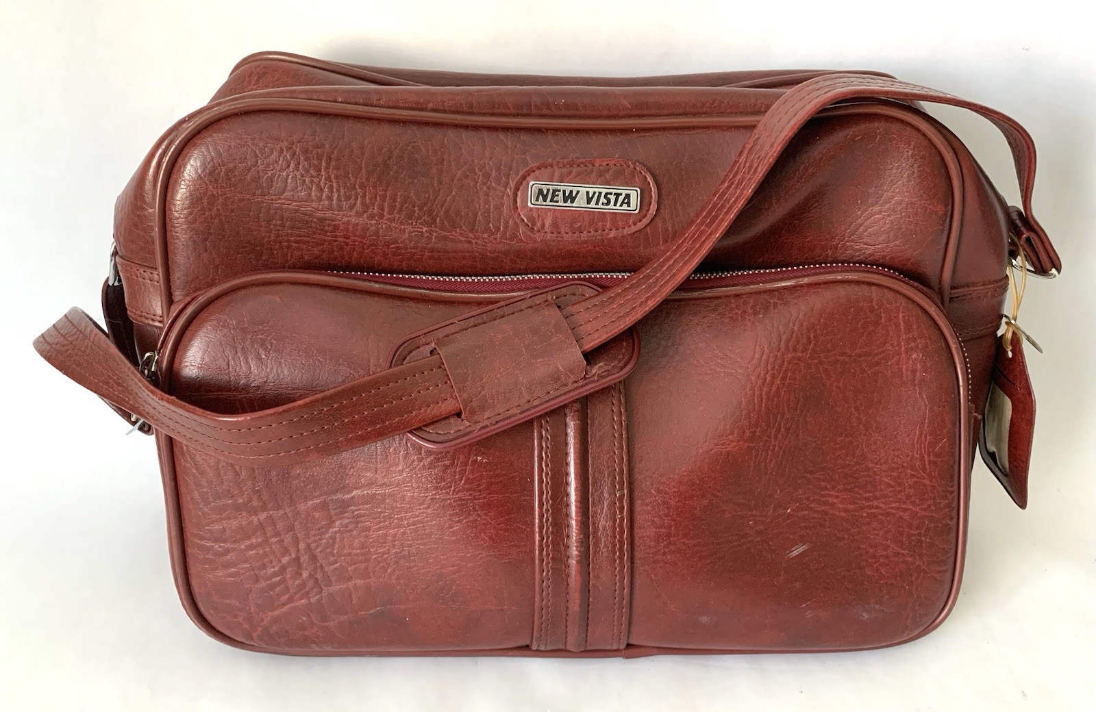 Vintage New Vista Luggage Carry On Shoulder Laptop Traveler Bag Faux Leather