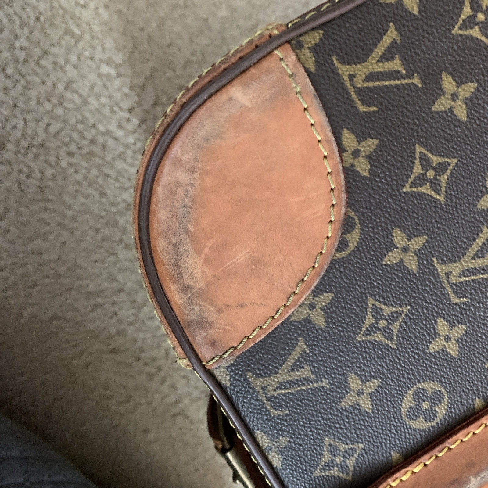 Auth Vintage Louis Vuitton Monogram Stratos 60 M23236 Trunk Case W/divider