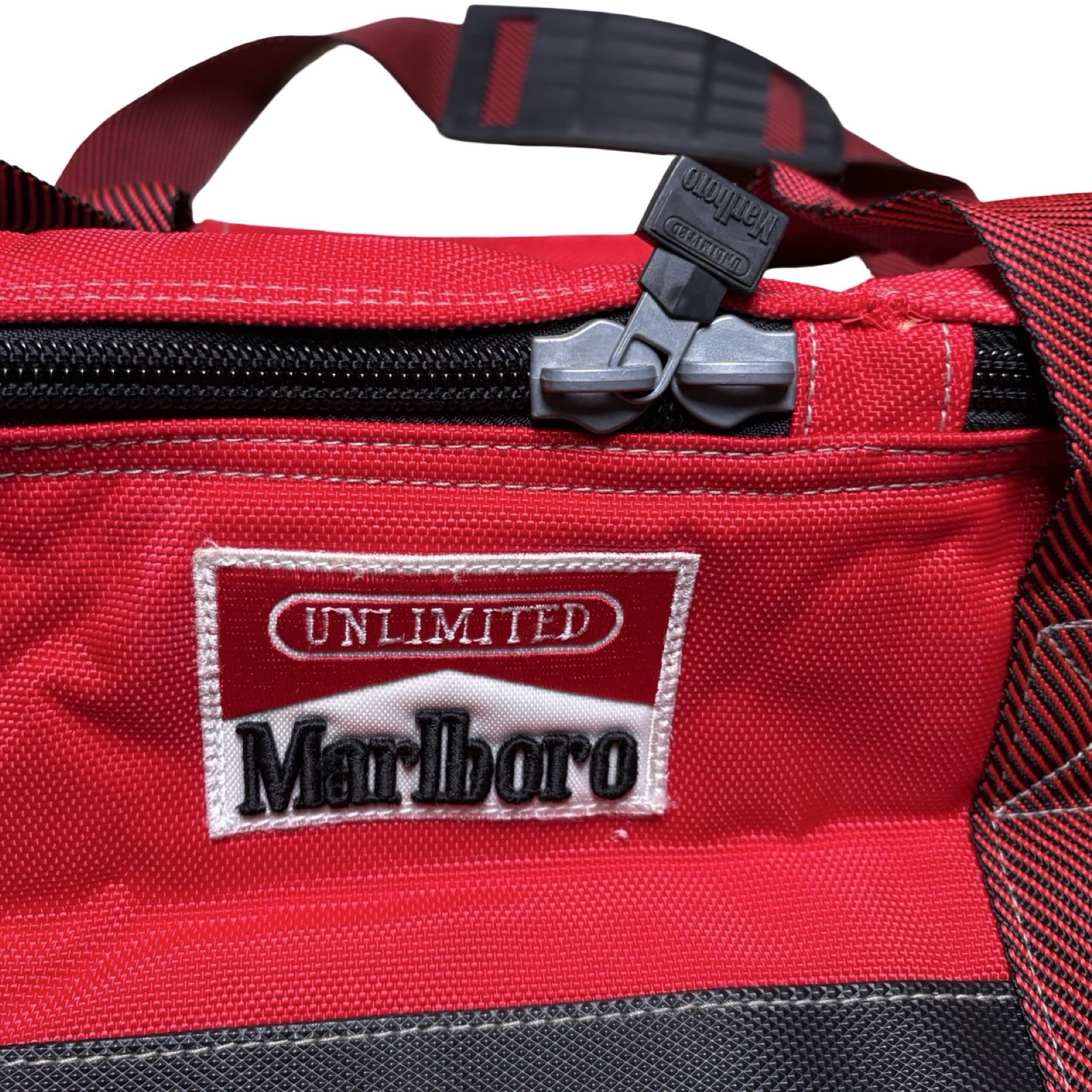 Vintage Marlboro Unlimited Insulated Cooler Duffel Bag Red Black Travel Promo