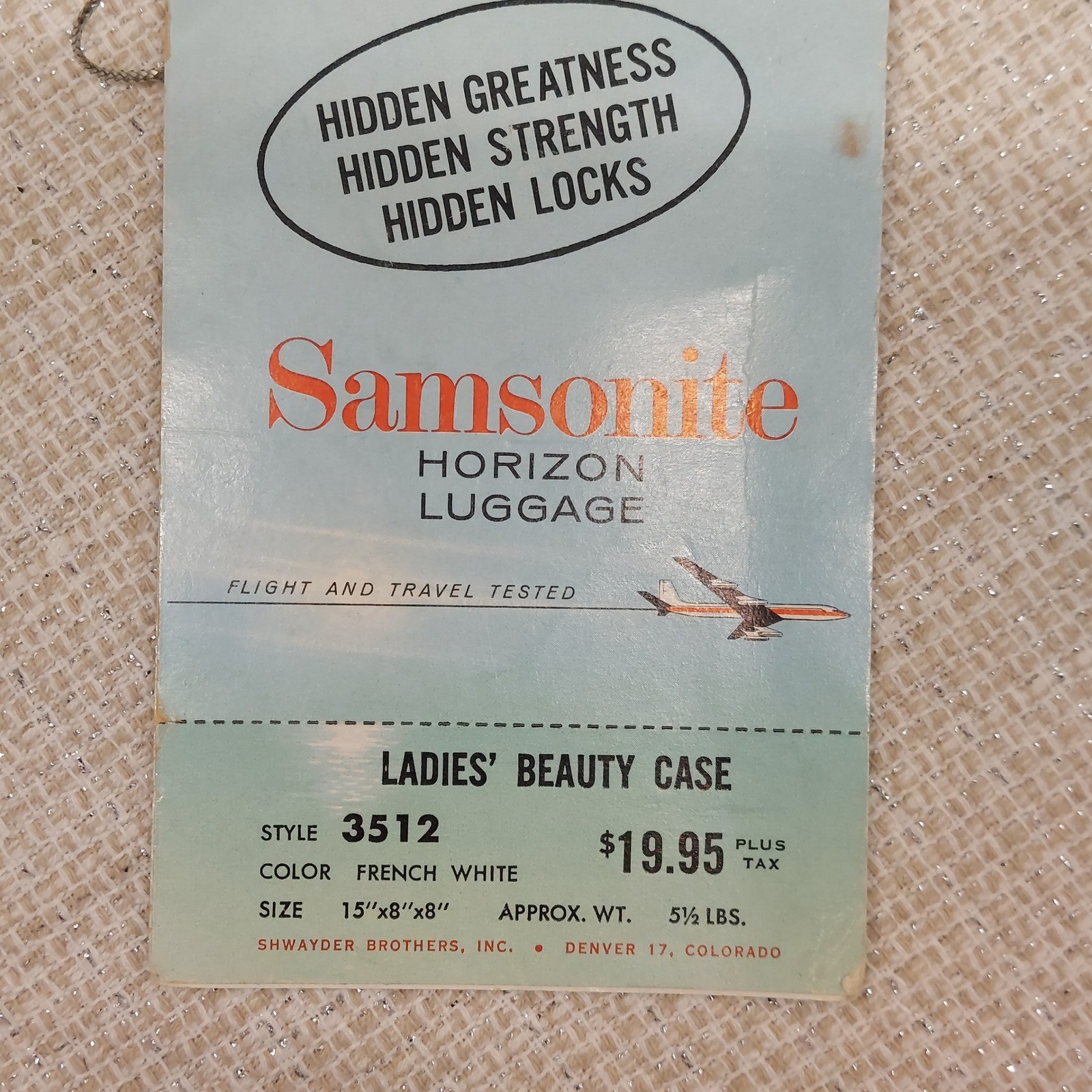 Vintage Samsonite Horizon Beauty Case French White 3512 Vanity Train Case Box
