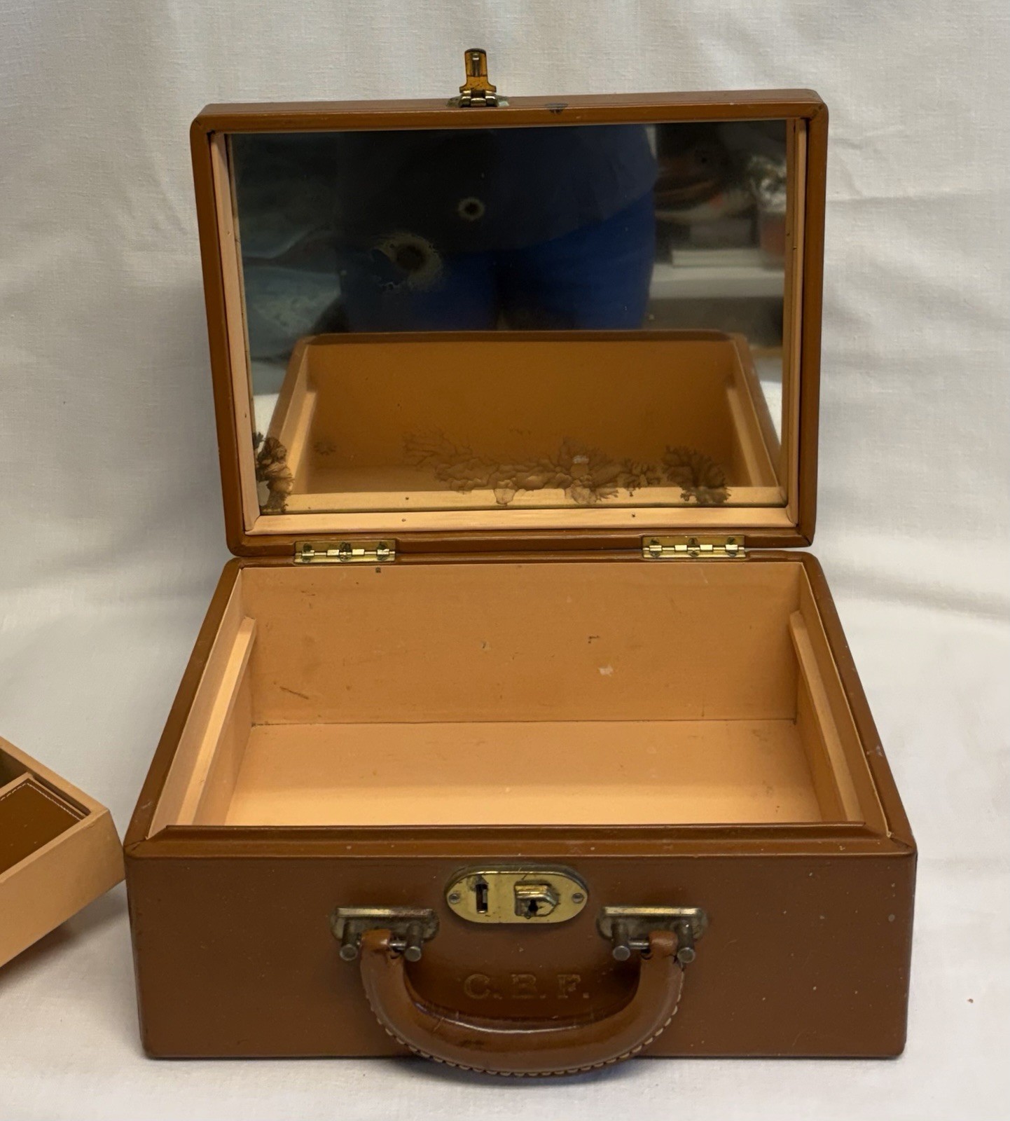 Vintage 1950s Era Ladies’ Travel Train Case with Accessories