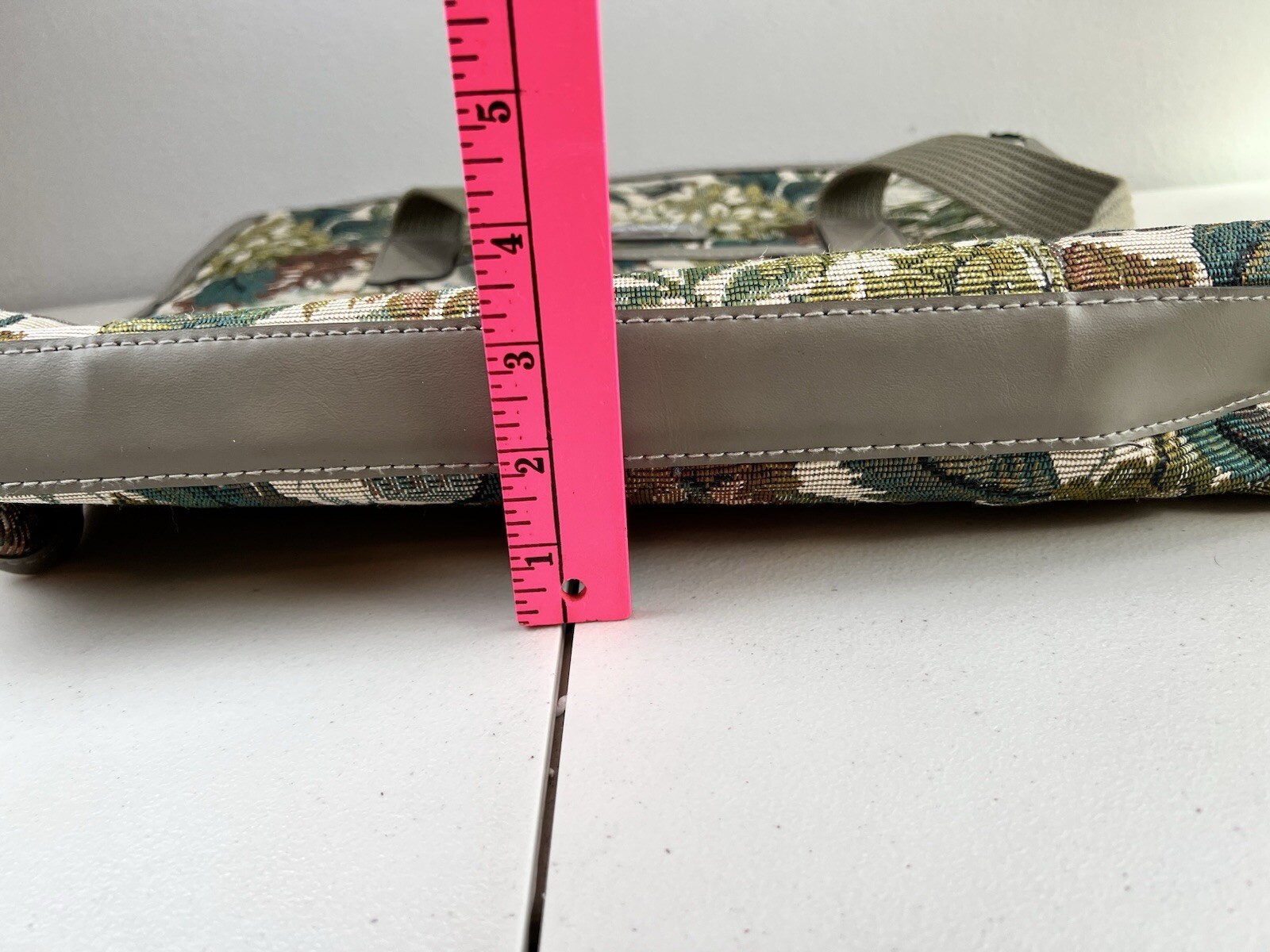 Diane von Furstenberg Vintage Gray Floral Tapestry Travel Bag Tote