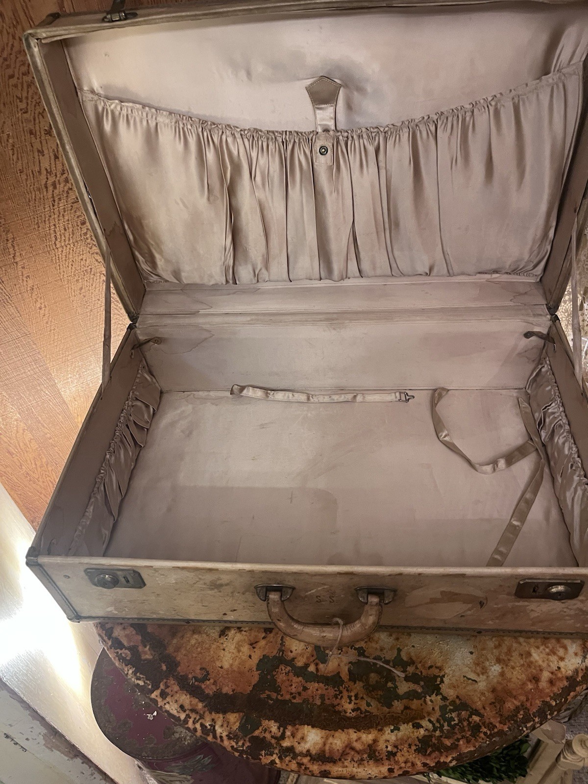 Rare Antique Vintage Hartmann Vellum Suitcase Luggage Travel Trunk Case Hard