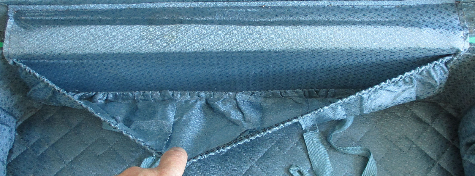 Vintage Travel Joy Suitcase Luggage Blue with Key & Protective Sleeve 23″ X 14″