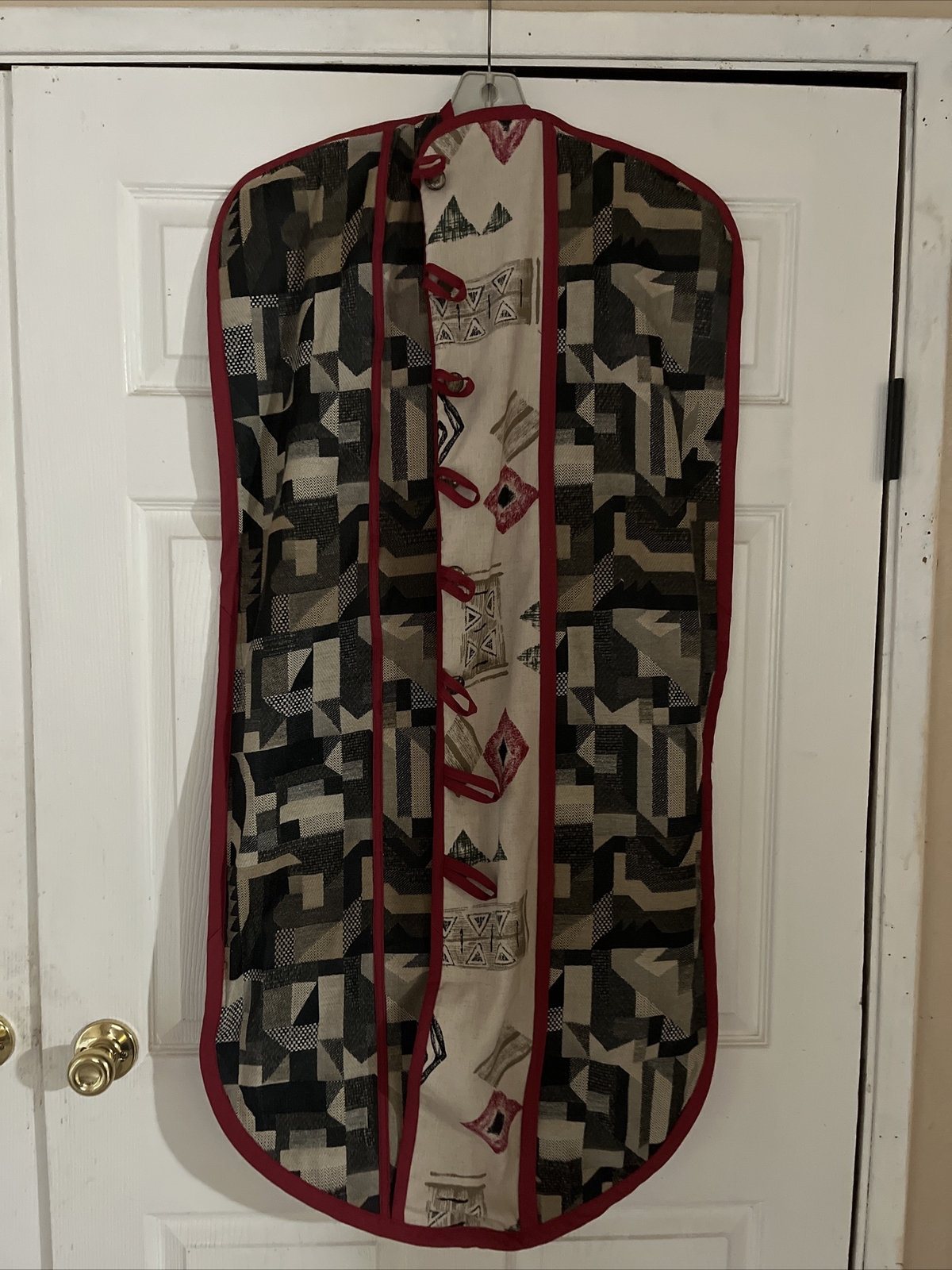 Vintage Pattern Hanging Garment Storage Travel Bag, No Tag Or Brand