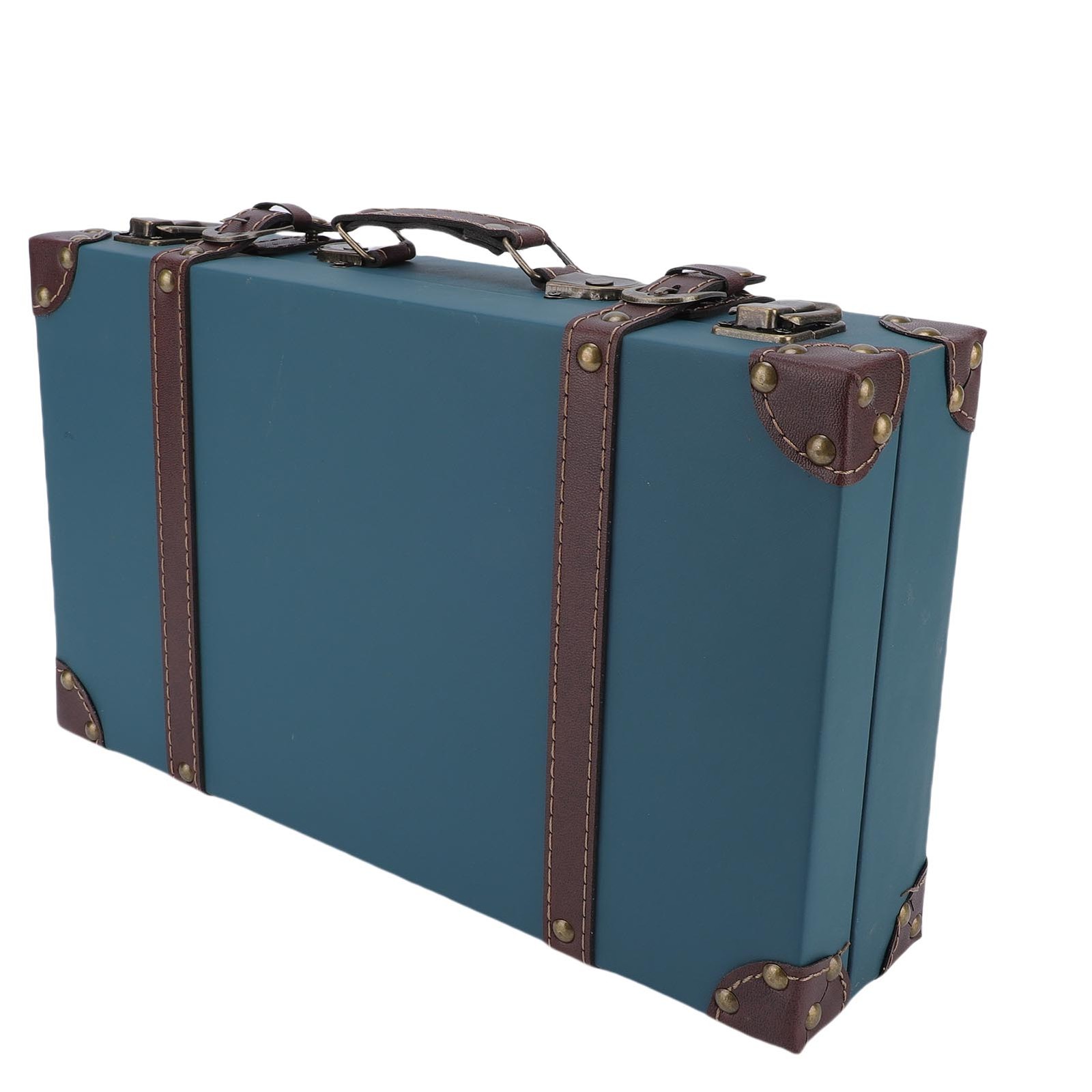 Vintage Suitcase Industrial Style Composite Wood PU Leather Storage Trunk For St