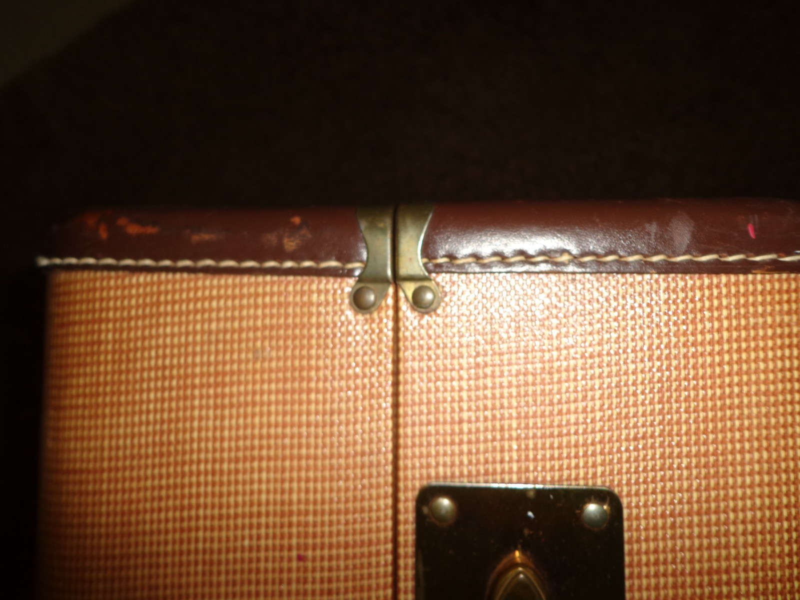 Vintage Portmanteau Suitcase Luggage Durable Leather Handle/ Trim Hangers Brown