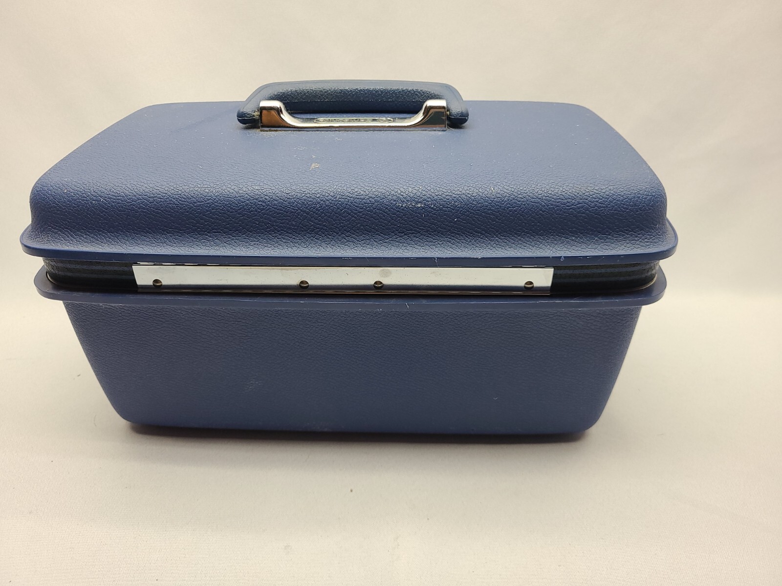 Vintage Blue Samsonite Concord Hard Train Carry On Make Up Case