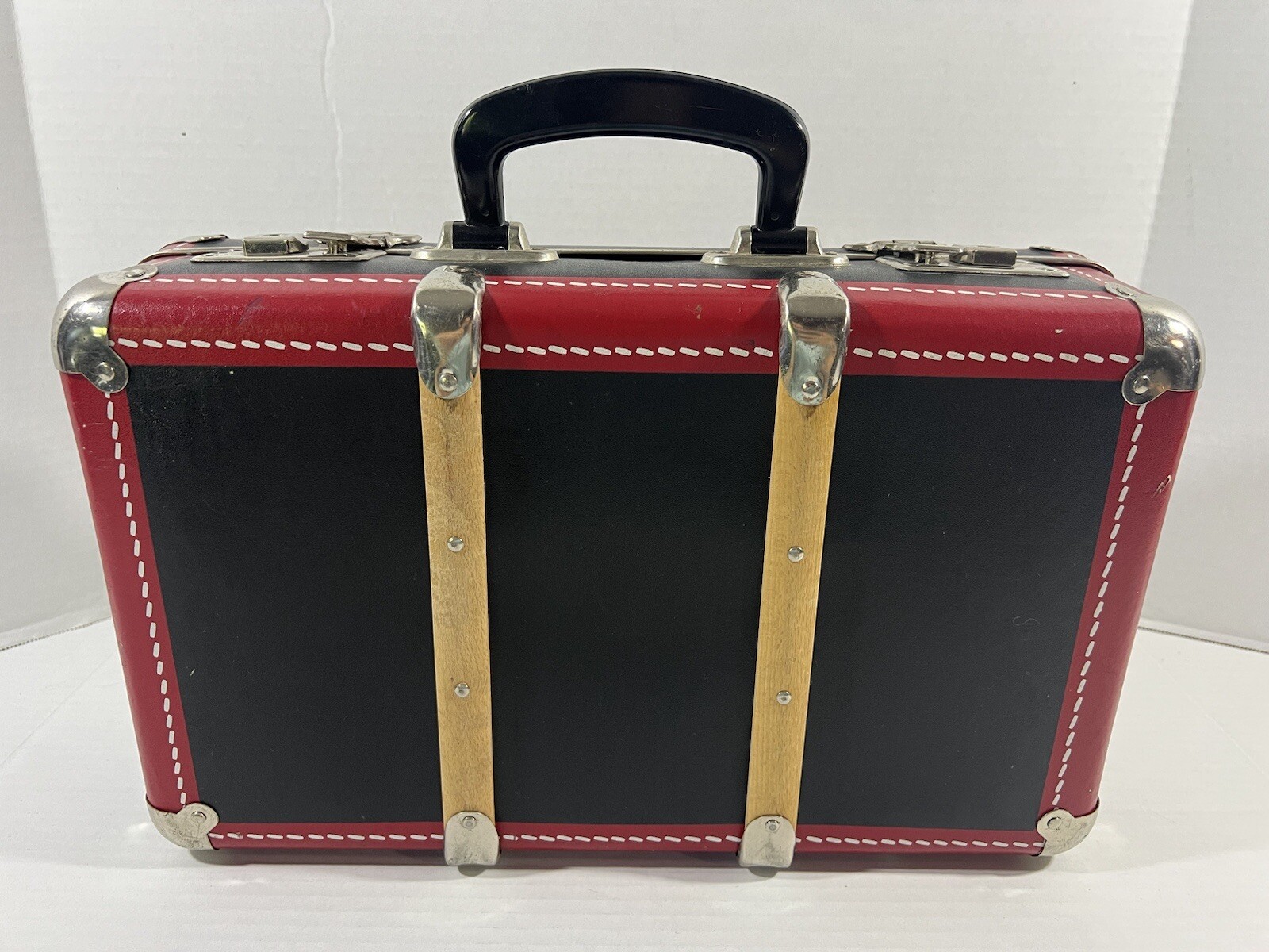 Unusual Vintage Red Luggage Travel Suitcase Decor Istanbul Venedig Nice! #1