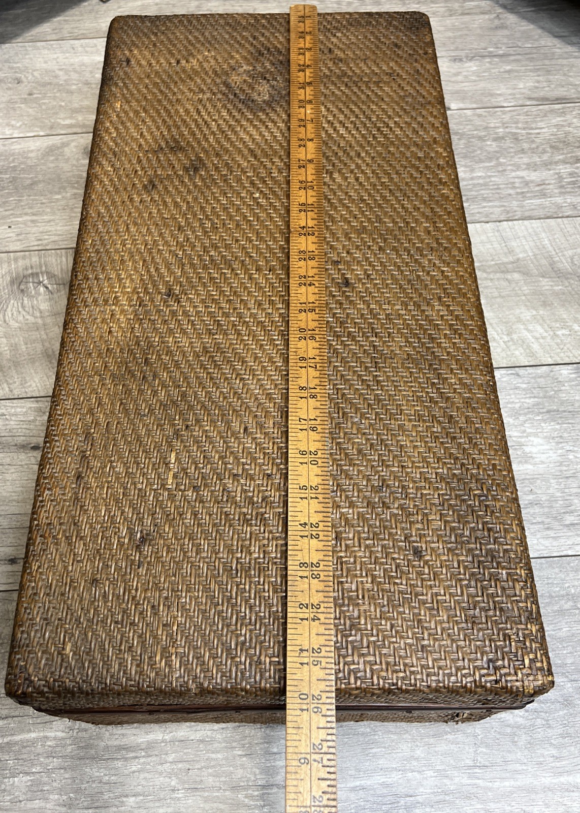 Antique Indian Suitcase Handmade Rattan Basket Luggage Trunk Train Case – RARE