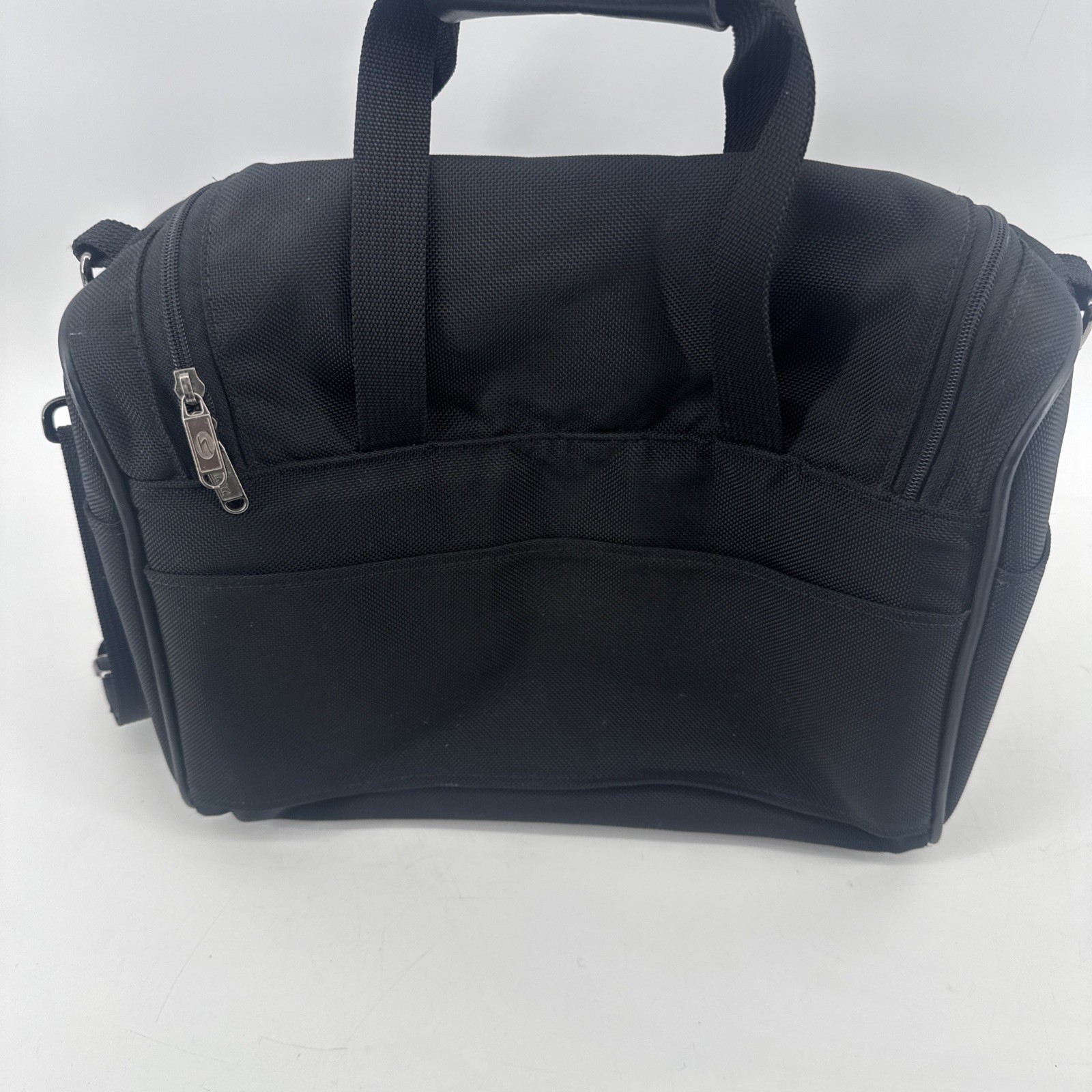 Hartmann Black Ballistic Nylon Leather Trim Cosmetic Bag