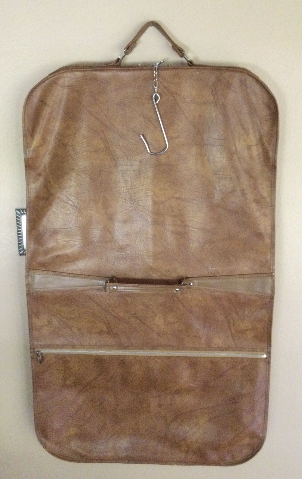 Vintage American Tourister Travel Brown Suit Cover Faux Leather