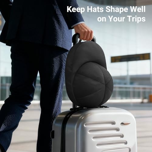 Hat Travel Case for Baseball Caps – Cap Carrier with Plastic Holder & 1