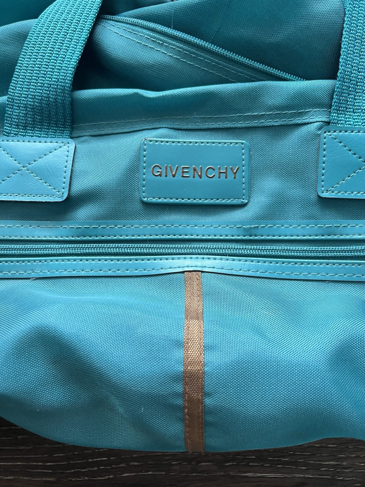 Vintage 90’s Givenchy Turquoise Duffle Travel Bag