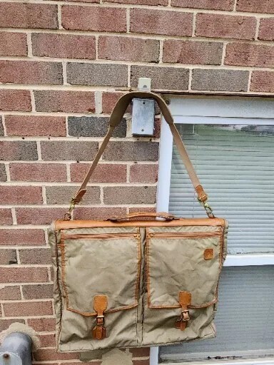 HARTMANN SUIT/GARMENT BAG Ballistic NYLON LEATHER TRIM Vintage.