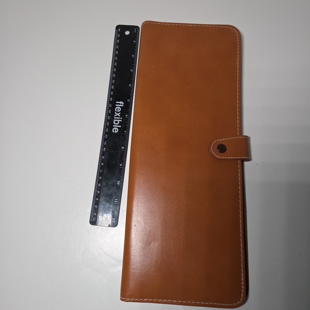 Vintage Mid-Century Leather Snapping Tie Travel Case Brown Hanging