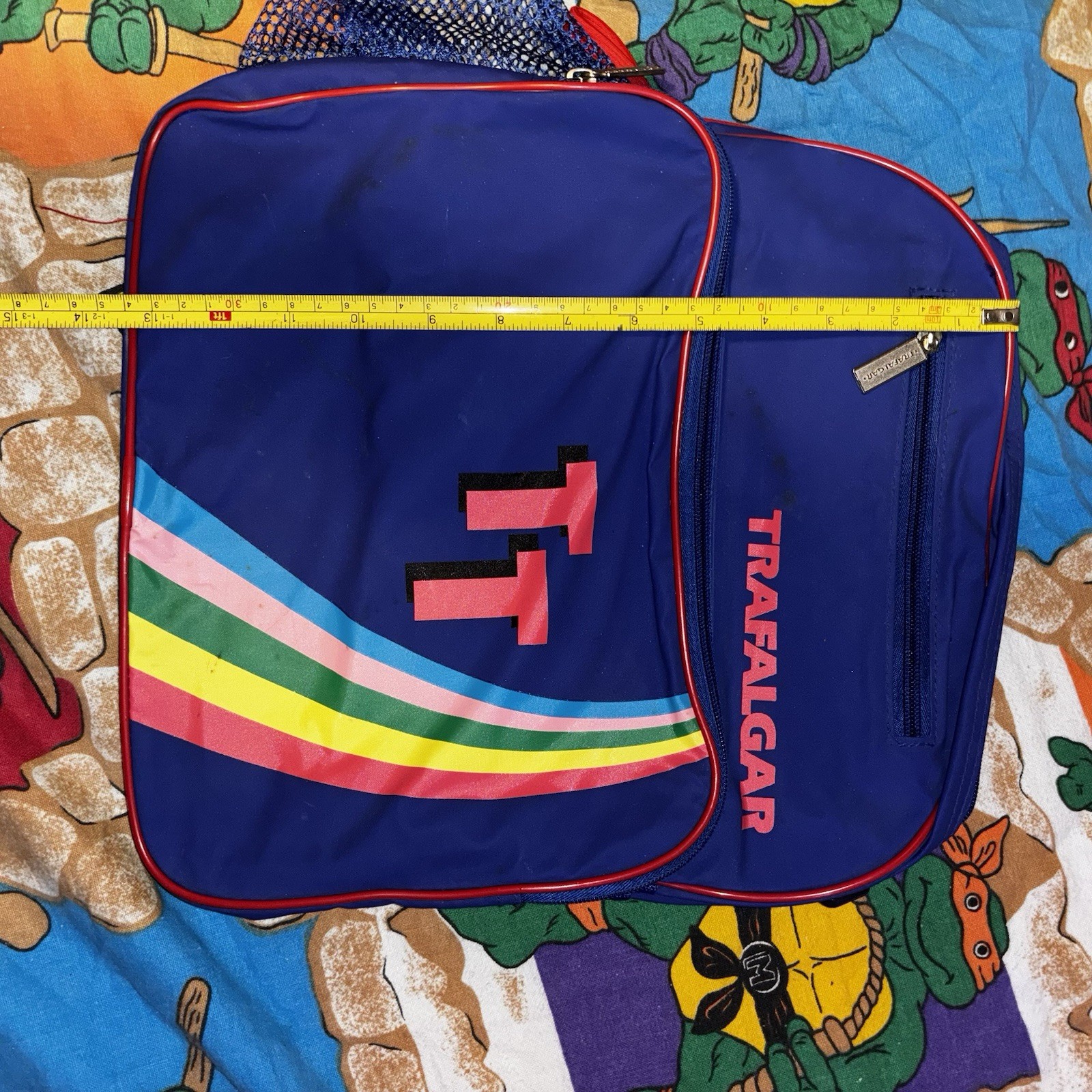 Vintage Rainbow Bag 1980s Trafalgar Travel Tote Overnight Carry On Messenger