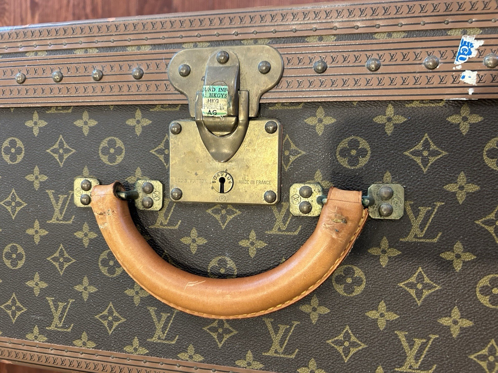 Louis Vuitton Vintage Hard Suitcase Monogram Locking Brass Hardware