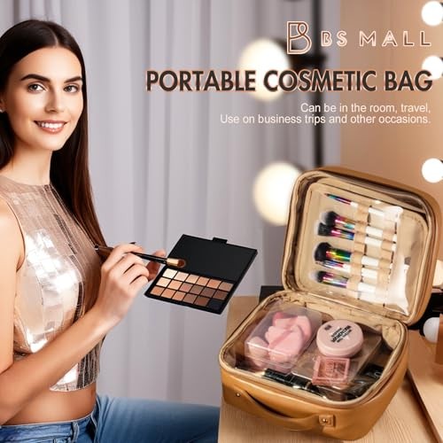 XL Makeup Case Premium Makeup Bag with Soft Leather, Waterproof and Durable