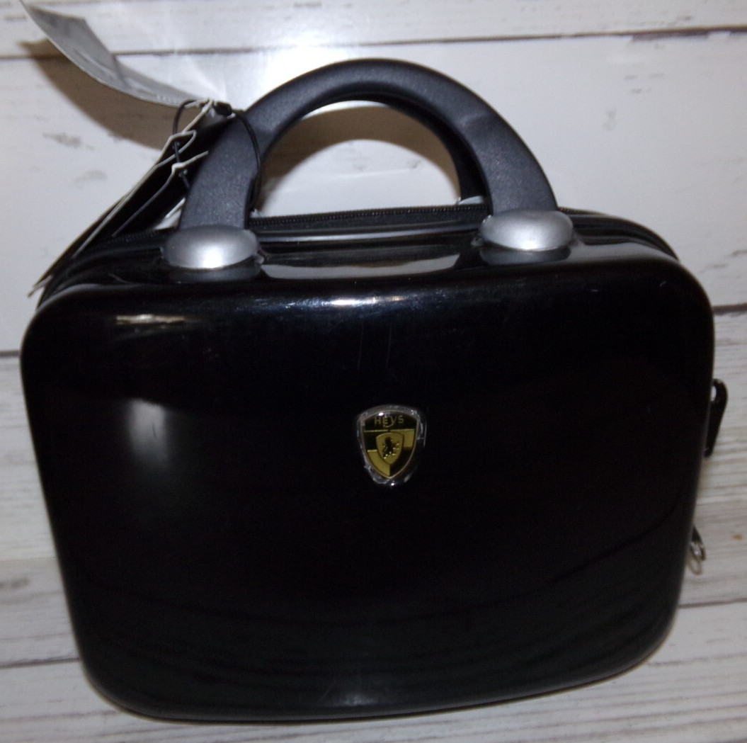 Luggage New Heys Zippered Hard Shell Makup Case Black w/ Strap