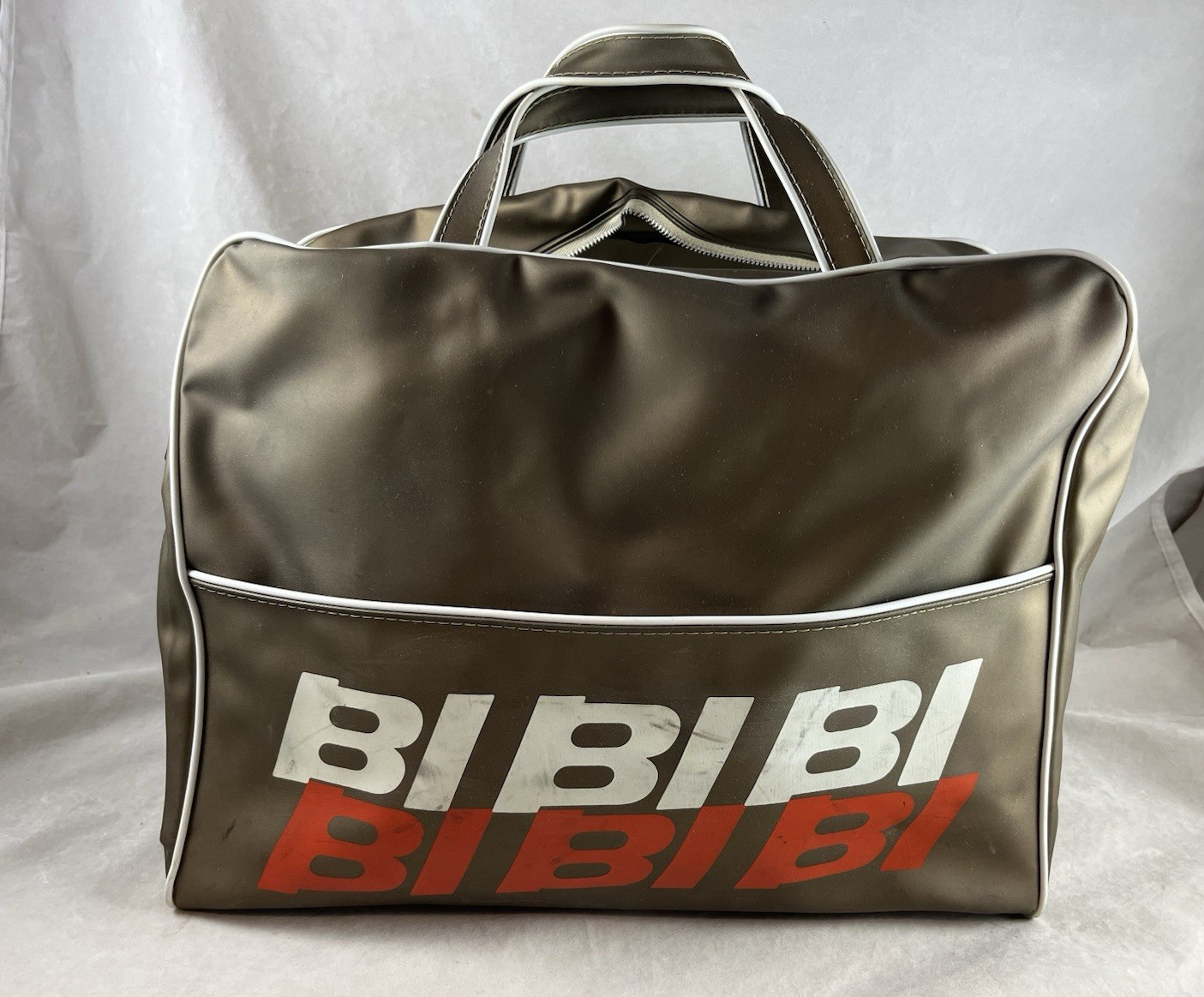 Braniff International Airways BI Vinyl Carry On Flight Bag Vintage 1970s