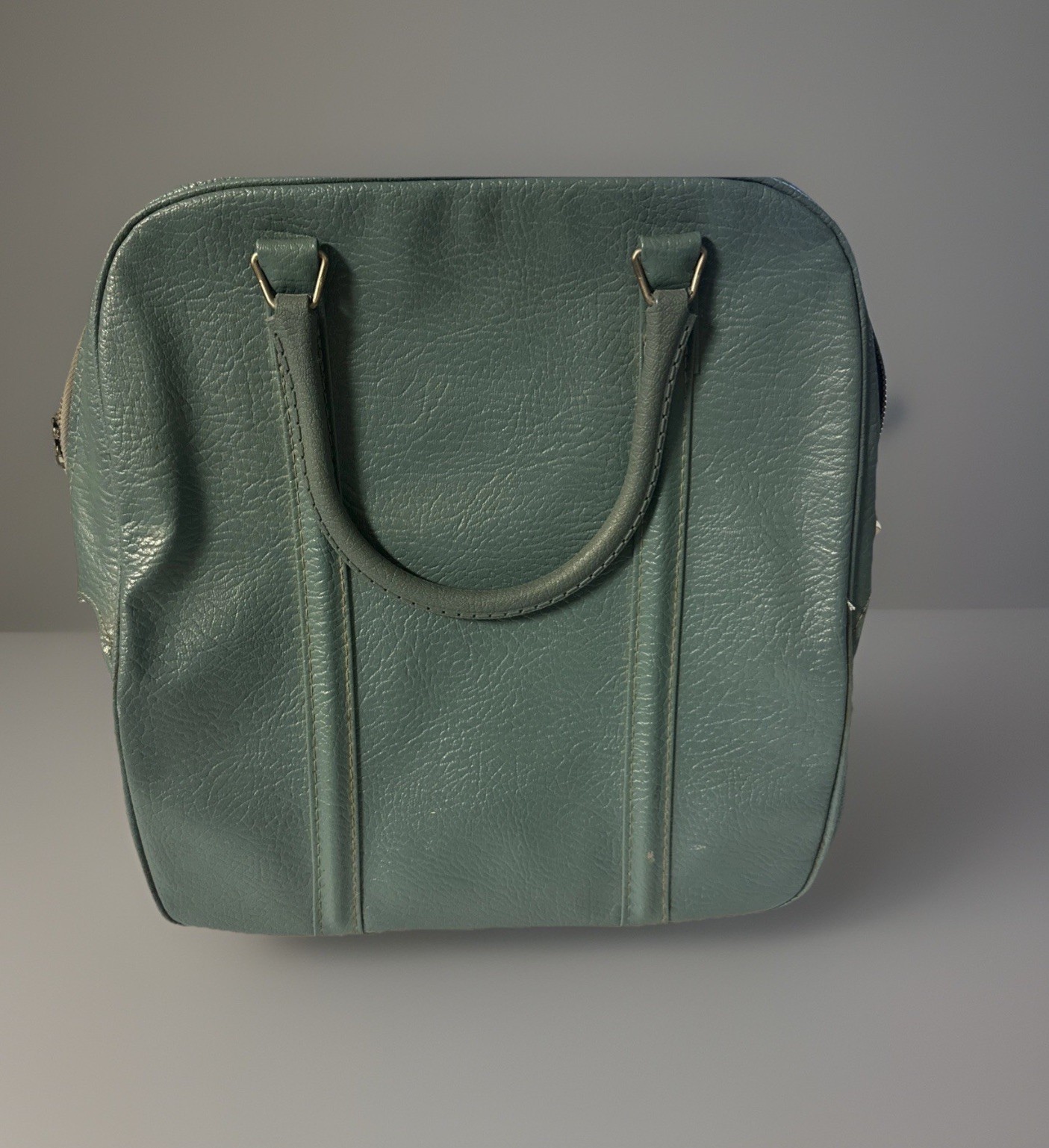 Vintage Starlight Blue Carry On Tote Overnight Luggage Bag Soft Side 15x15x6