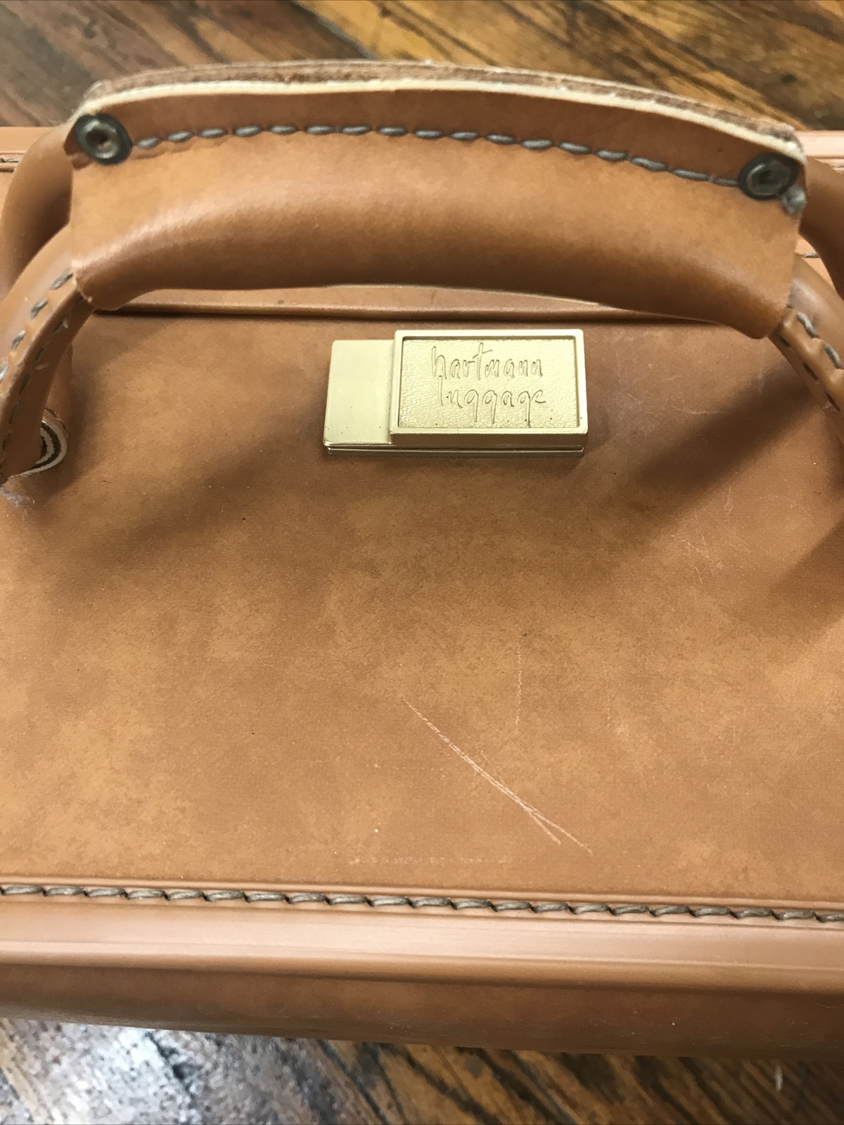 Vintage HARTMANN suitcase LEATHER luggage bag 21”x12”x7.5” Medium