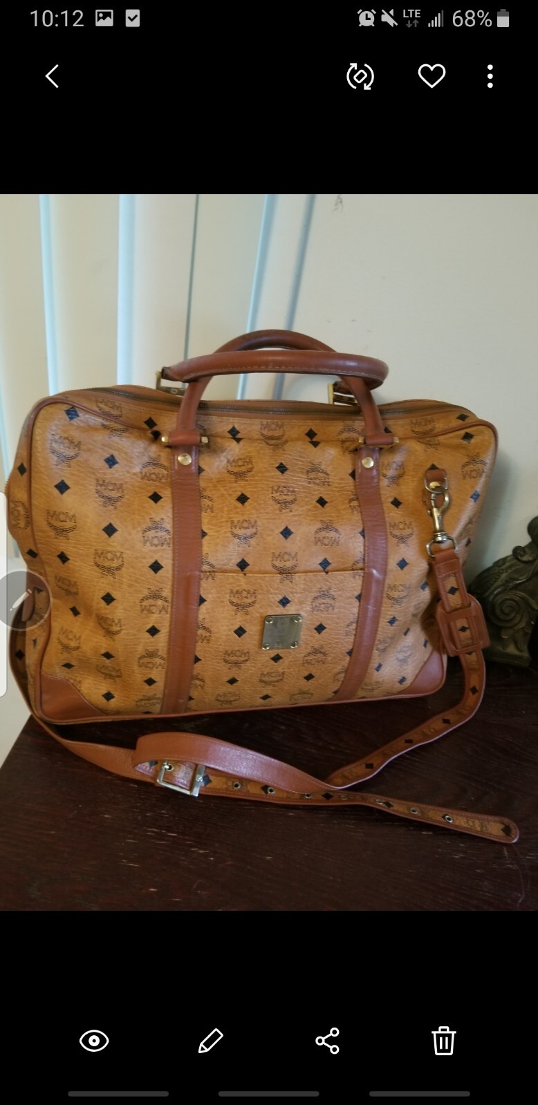 Vintage MCM west Germany luggage carry on laptop suitcase 2 way bag