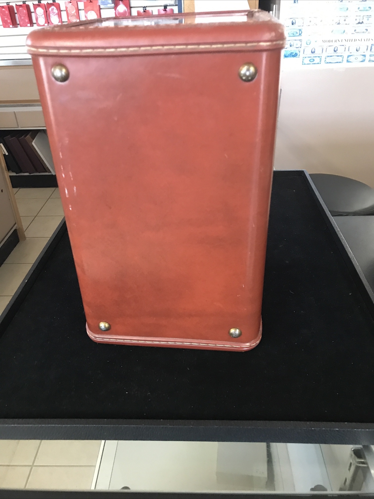 Vintage Samsonite Suitcase Camel Brown Luggage Train Travel Shwayder Case Used