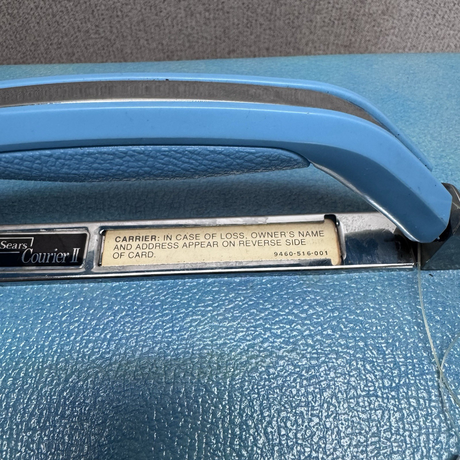 Vintage Sears Courier II Sky Blue Makeup Vanity Case with Keys, Tray, Manual