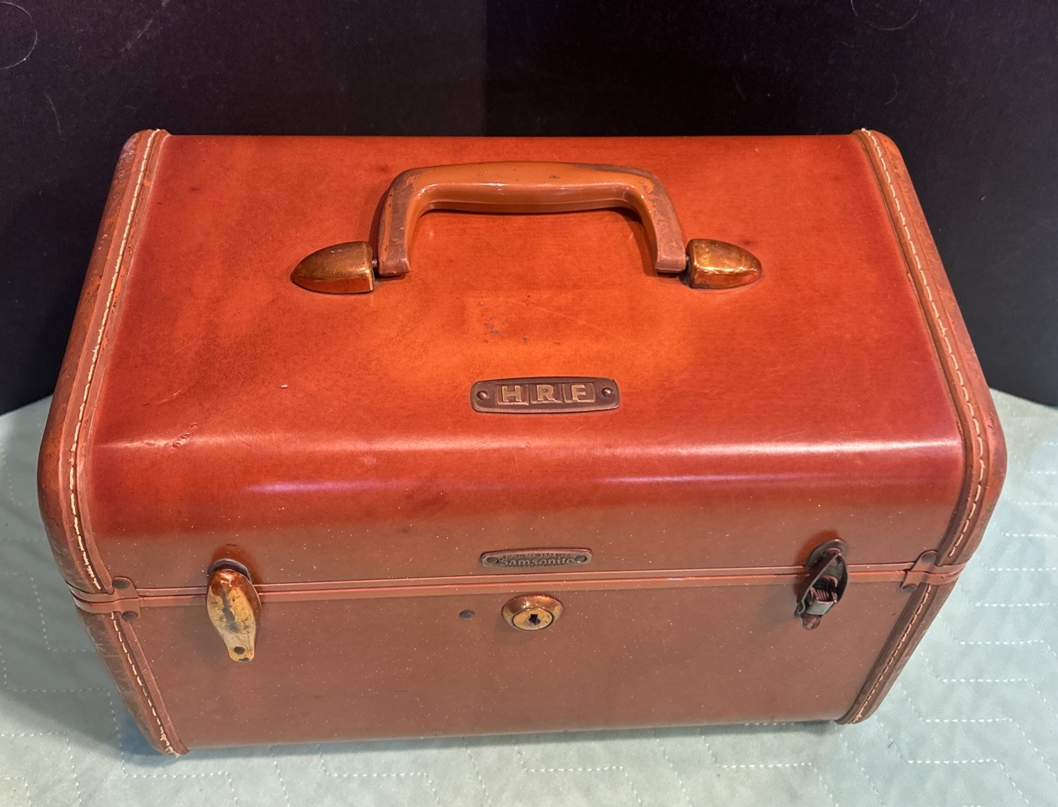 Vintage Samsonite Schwayder TRAIN CASE 4612 Streamlite Caramel Luggage
