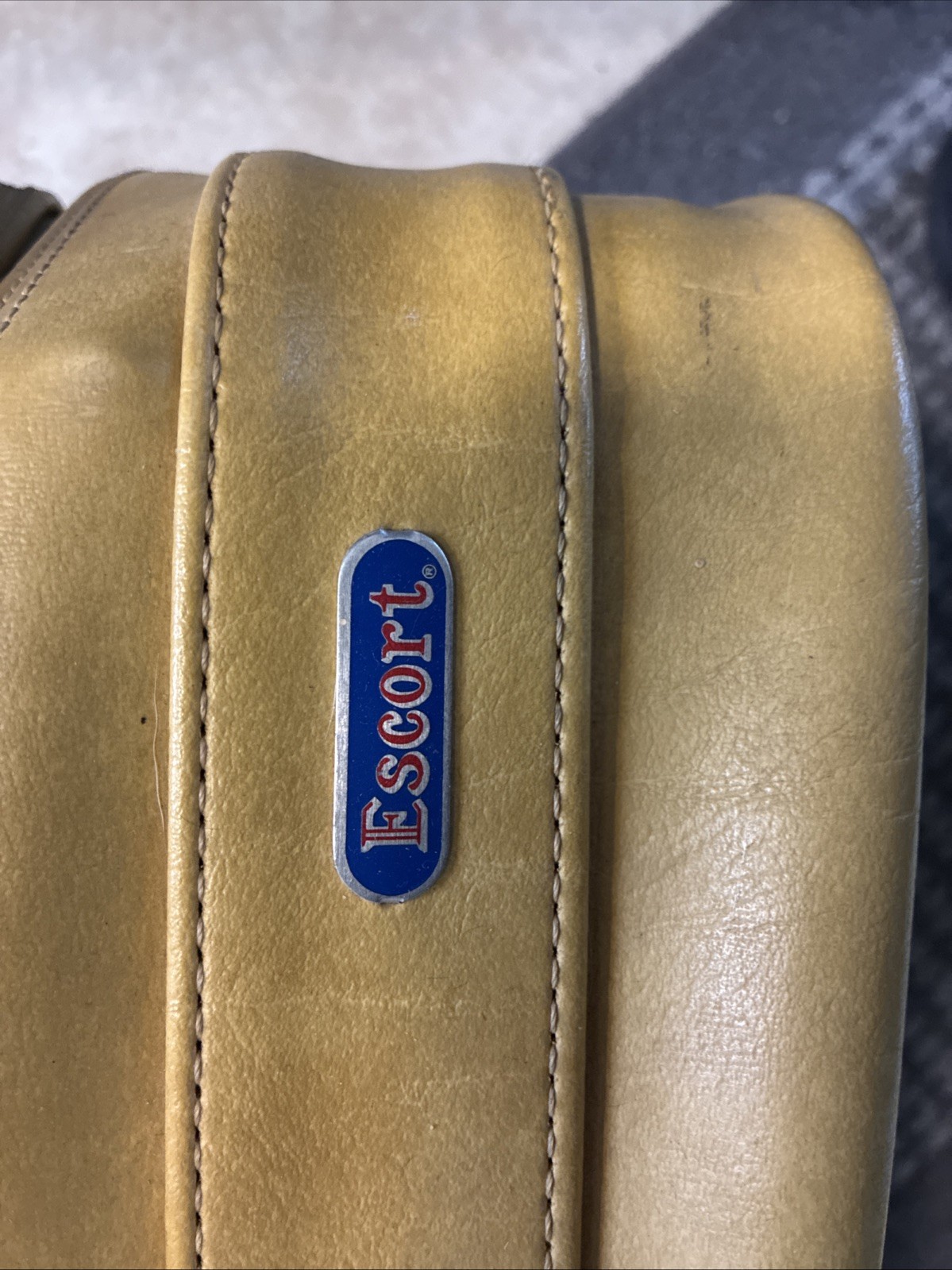 Mustard Yellow Vintage Large Escort Suitcase By American Luggage Works Inc