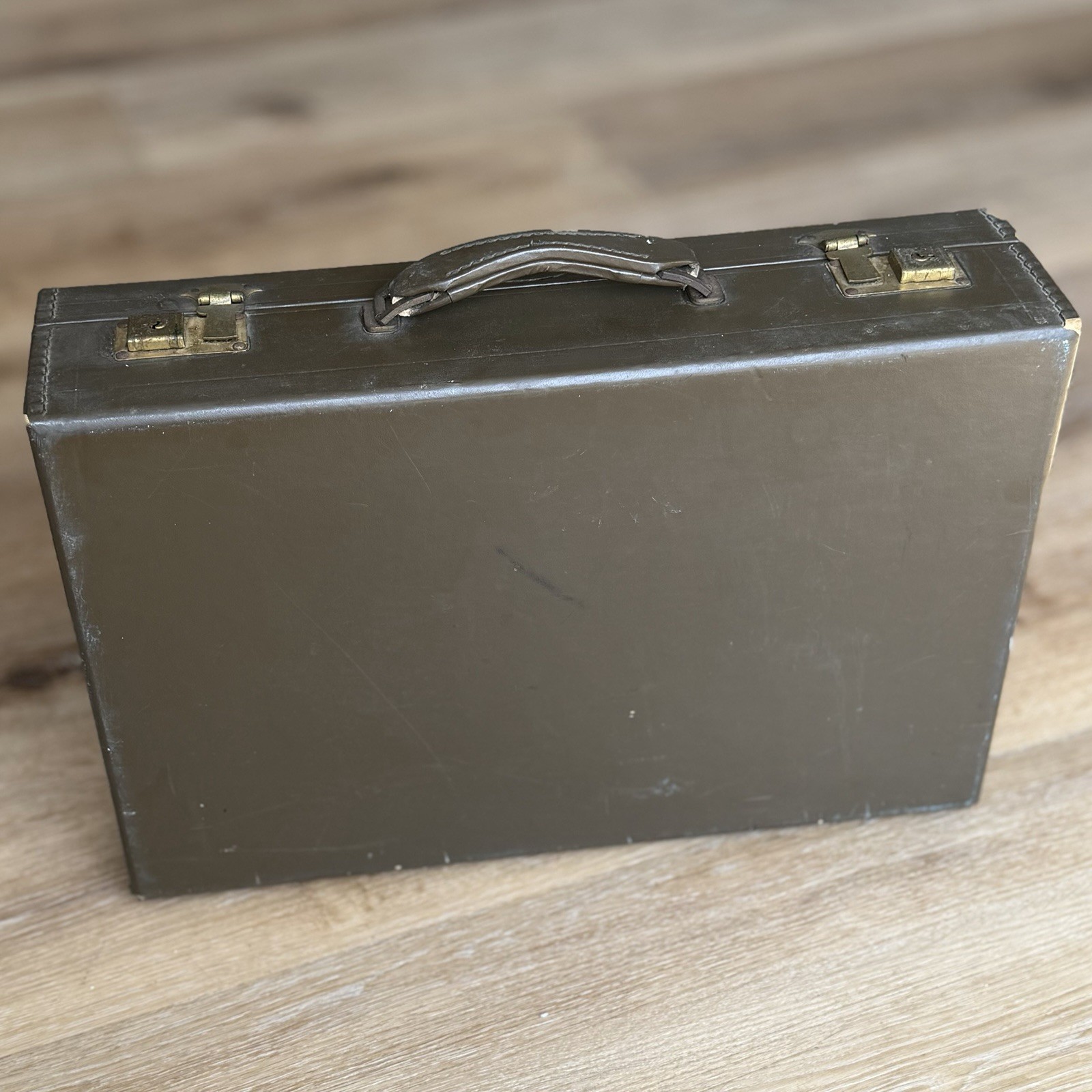 Vintage Flitecrest Leather Attache Case Made USA Presto Latch Briefcase