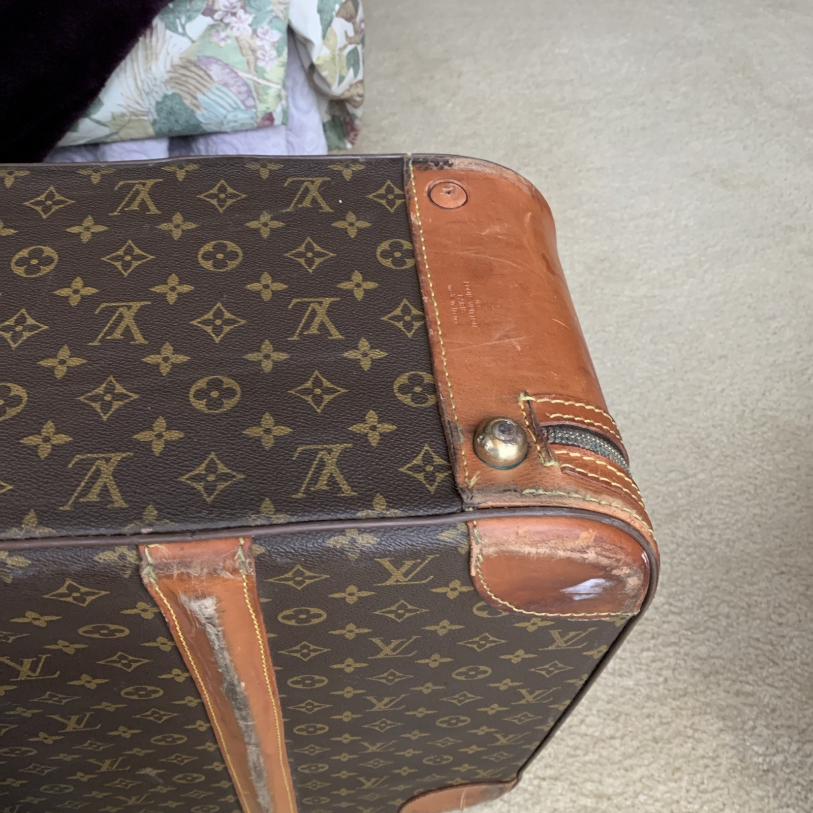 Auth Vintage Louis Vuitton Monogram Stratos 60 M23236 Trunk Case W/divider