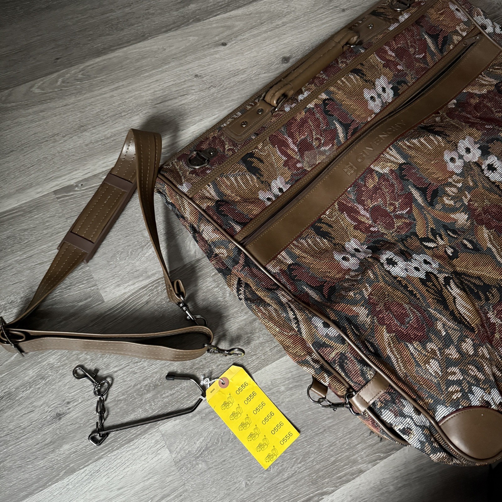 Lot of 2, Vintage OG 90’s Givenchy Tapestry Floral Suitcase + Garment Suit Bag