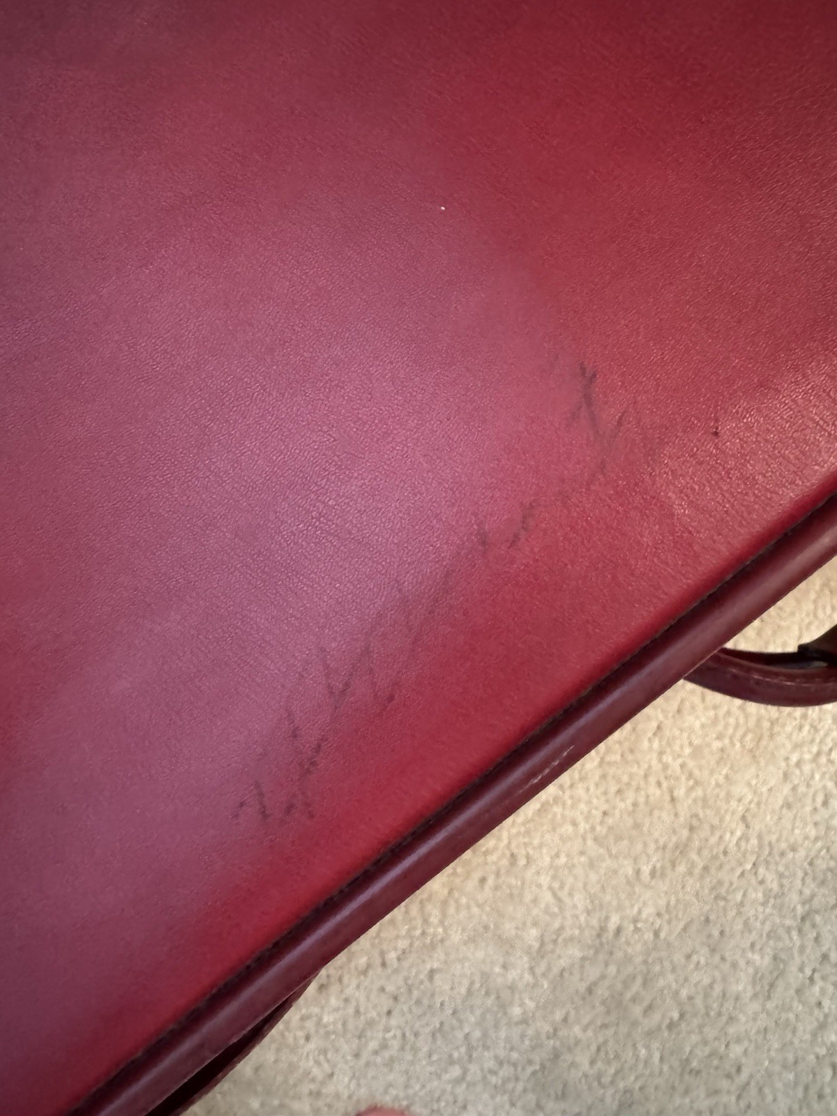 Vintage Hartmann Red Leather Hard Case Suitcase Set (2) Wood Frame Retro Luggage