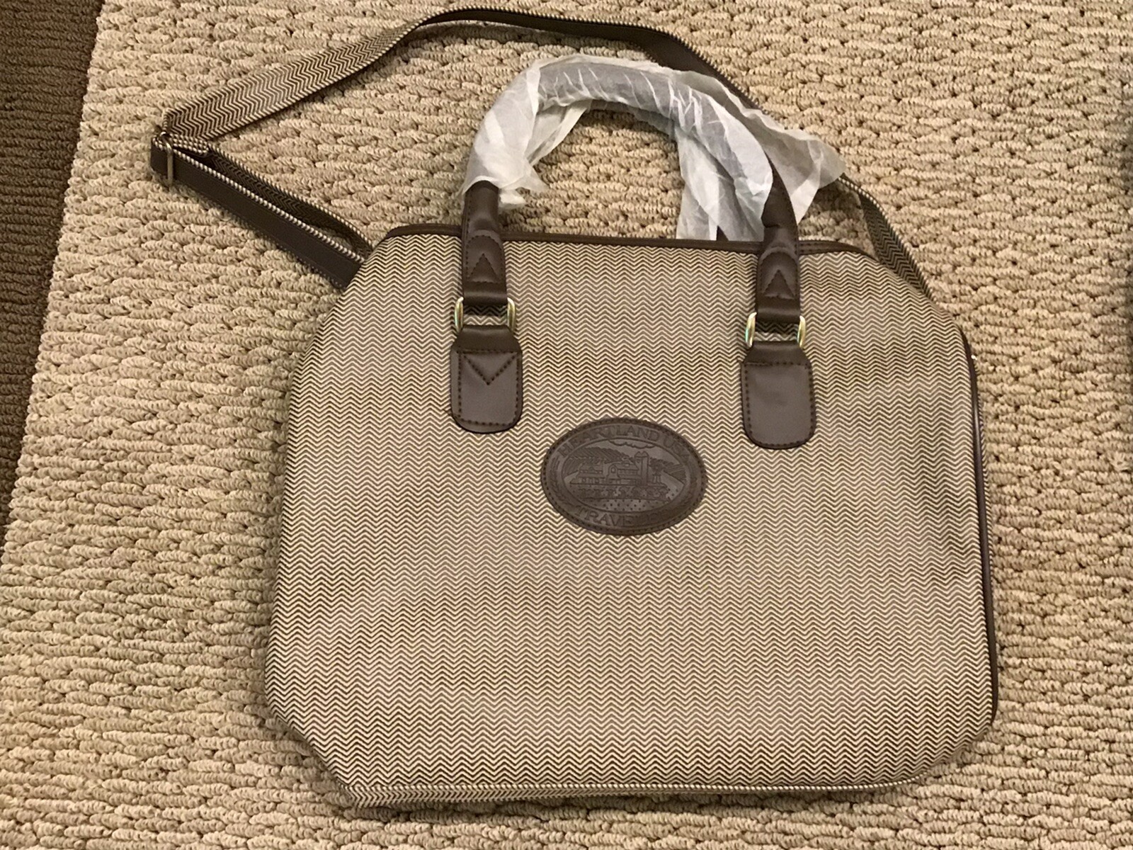2 Heartland USA Traveler Matching Bags – Suitcase & Duffel – 1987 Avon Exclusive