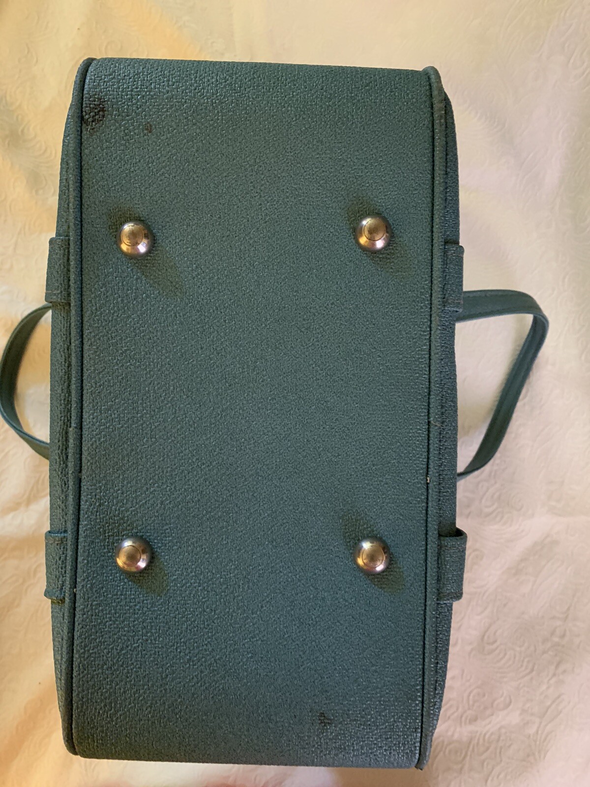 Samsonite Ladies Silhouette Blue Tote Carry On Bag Pebble Texture MCM Vintage