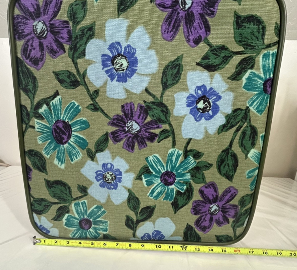Vintage MCM Retro 60’s 70’s VENTURA Green Purple Blue Floral SUITCASE Luggage