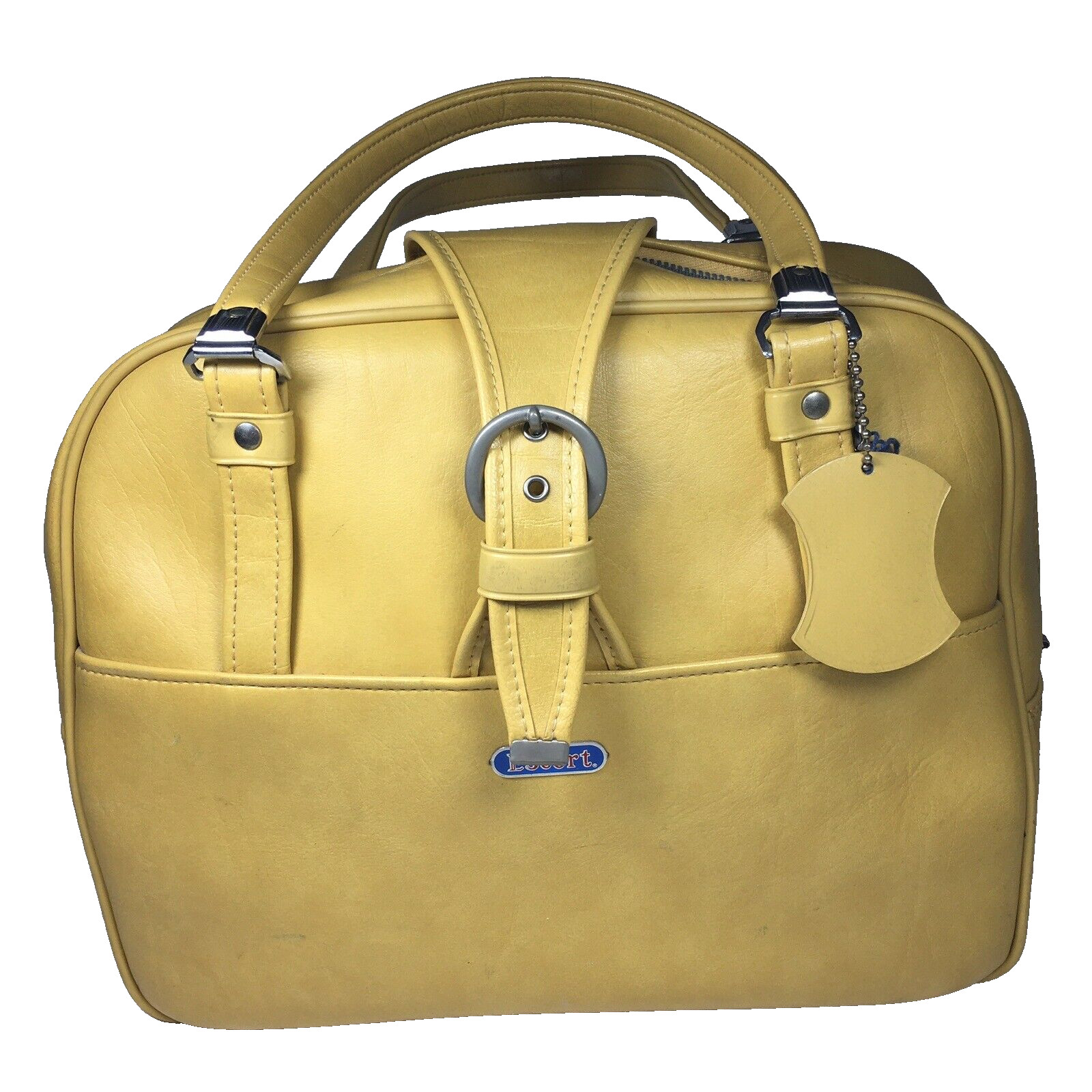 Vintage Mustard Yellow Escort Vinyl Carry-On Bag Luggage 15″ X 11″ X 6″ Locking