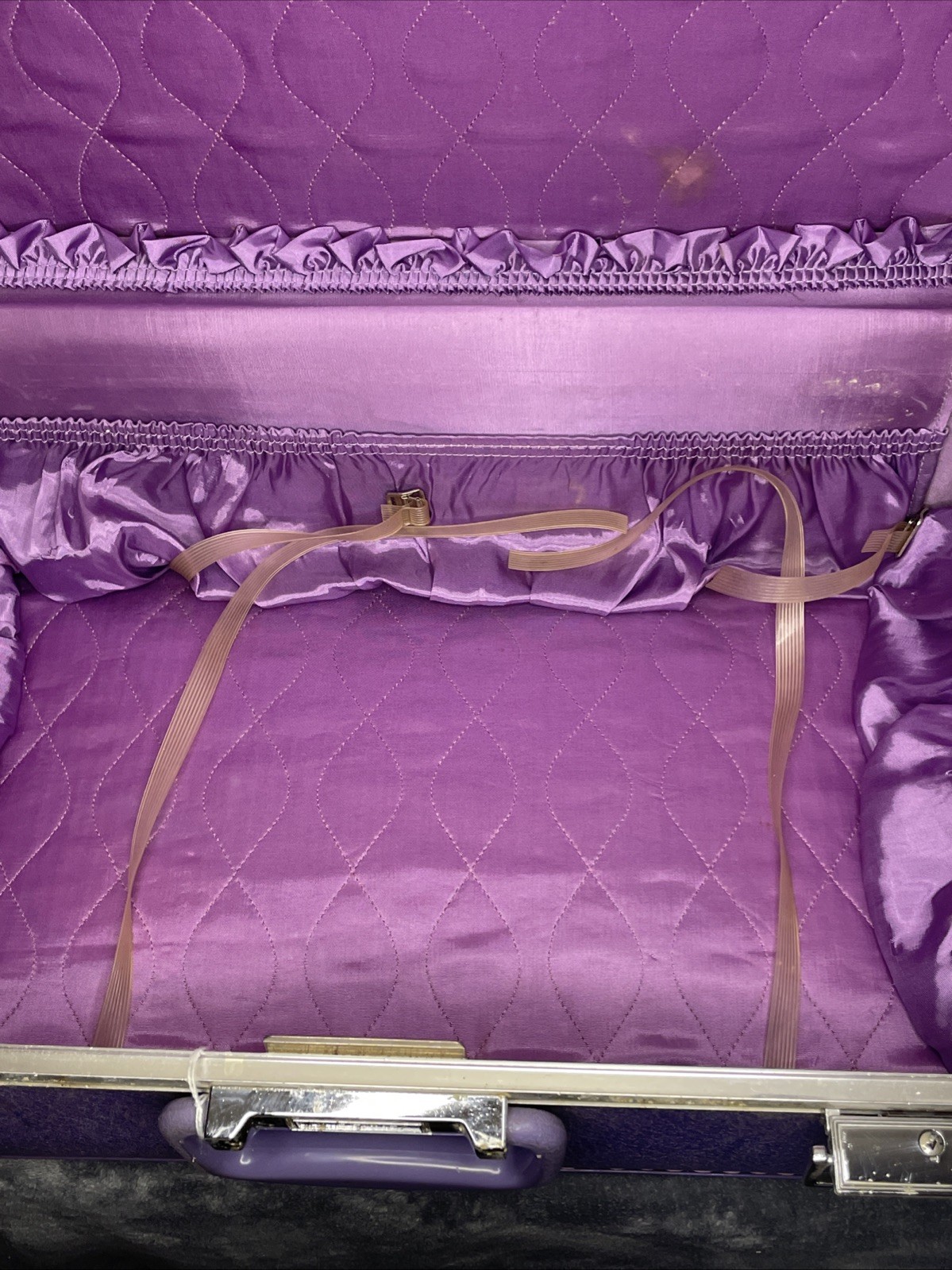 VTG 70’S JC PENNEY PURPLE MARBLED TEXTURE SUITCASE Luggage 2 Piece NO KEY
