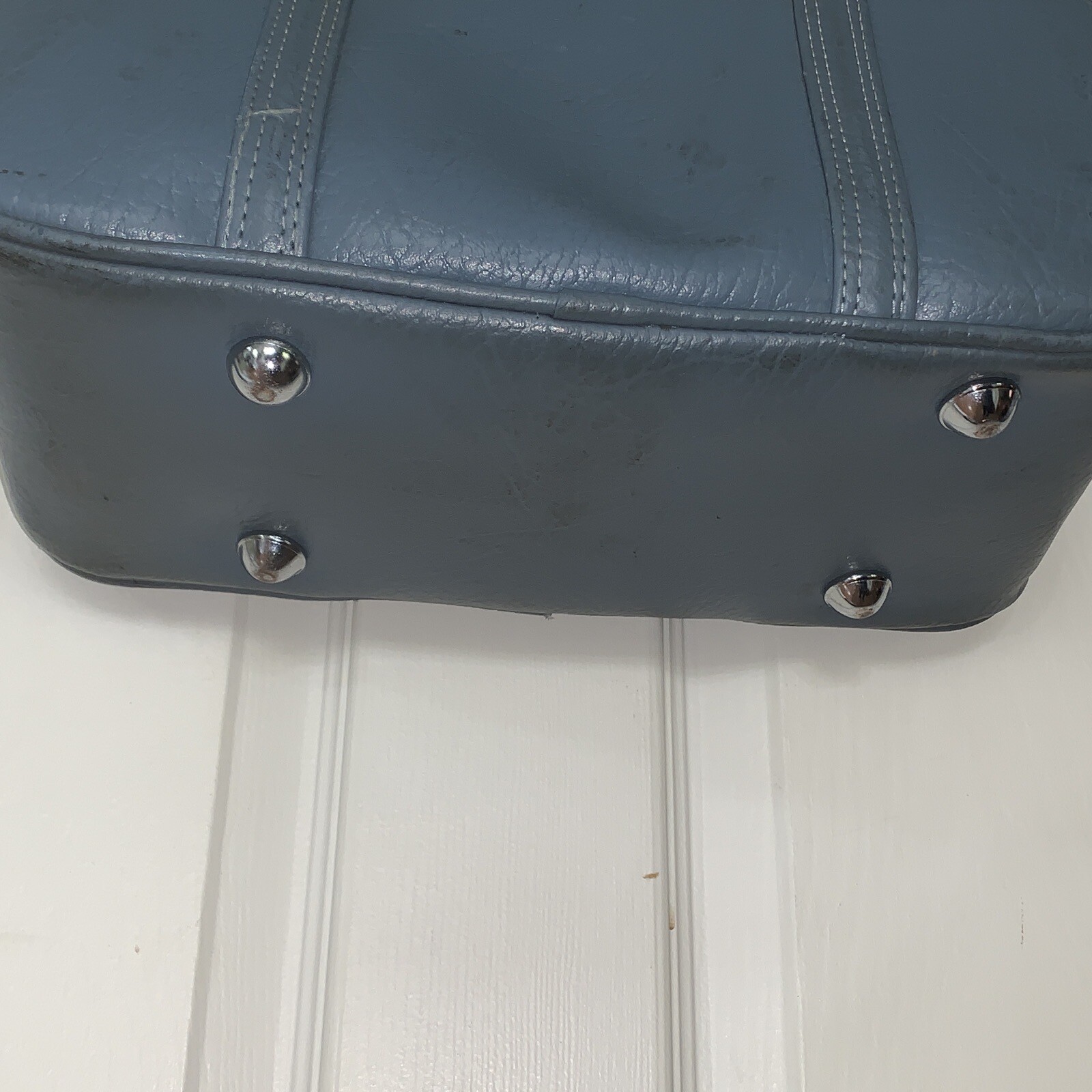 AMELIA EARHART Vintage Green Stripe Luggage Carry On Overnight Bag Travel Tote