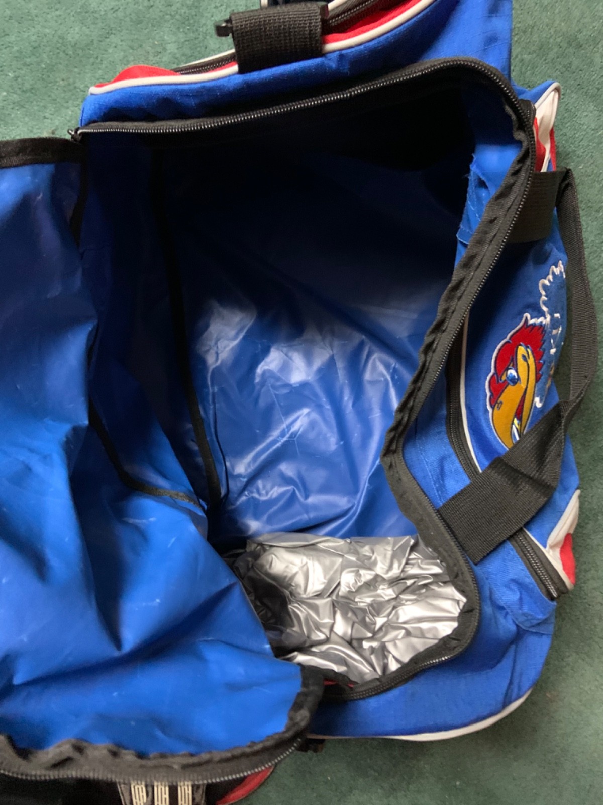 Vintage University Of Kansas Jayhawks Duffel Large Duffel Bag Blue