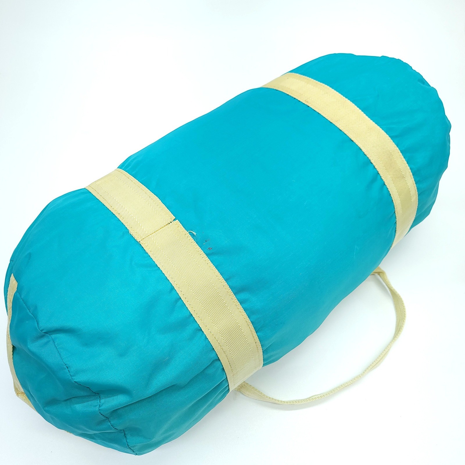 Vintage 70s First Ascent Duffle Bag Sleeping Bag Bag – Teal & Gold