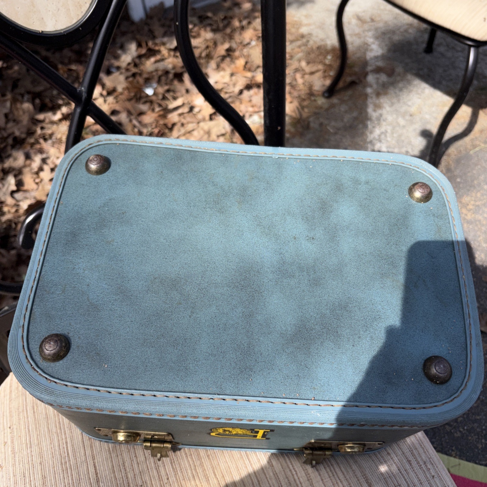 Antique Teal Locked With No Keys Travel Train Case Perdue University Boilermaker