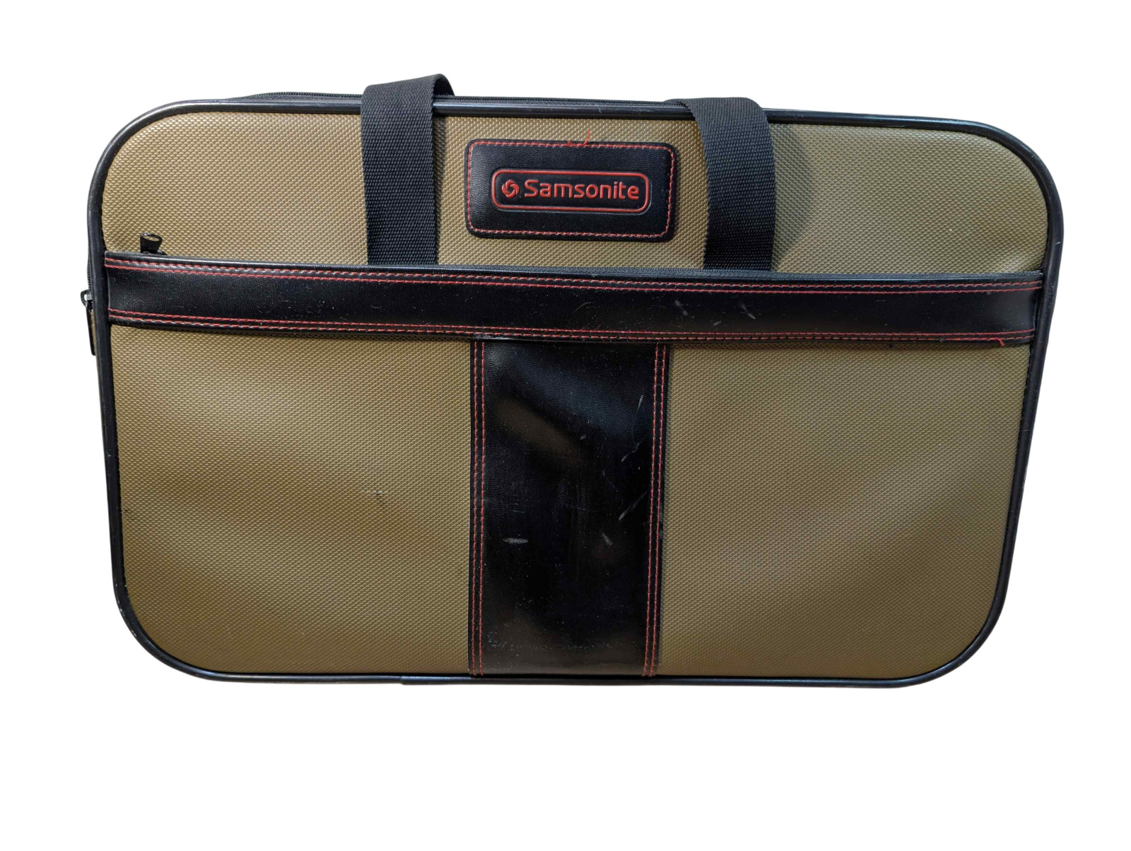 Vintage Samsonite Matching Luggage Set – 20in & 15.5in – Olive/Black/Red