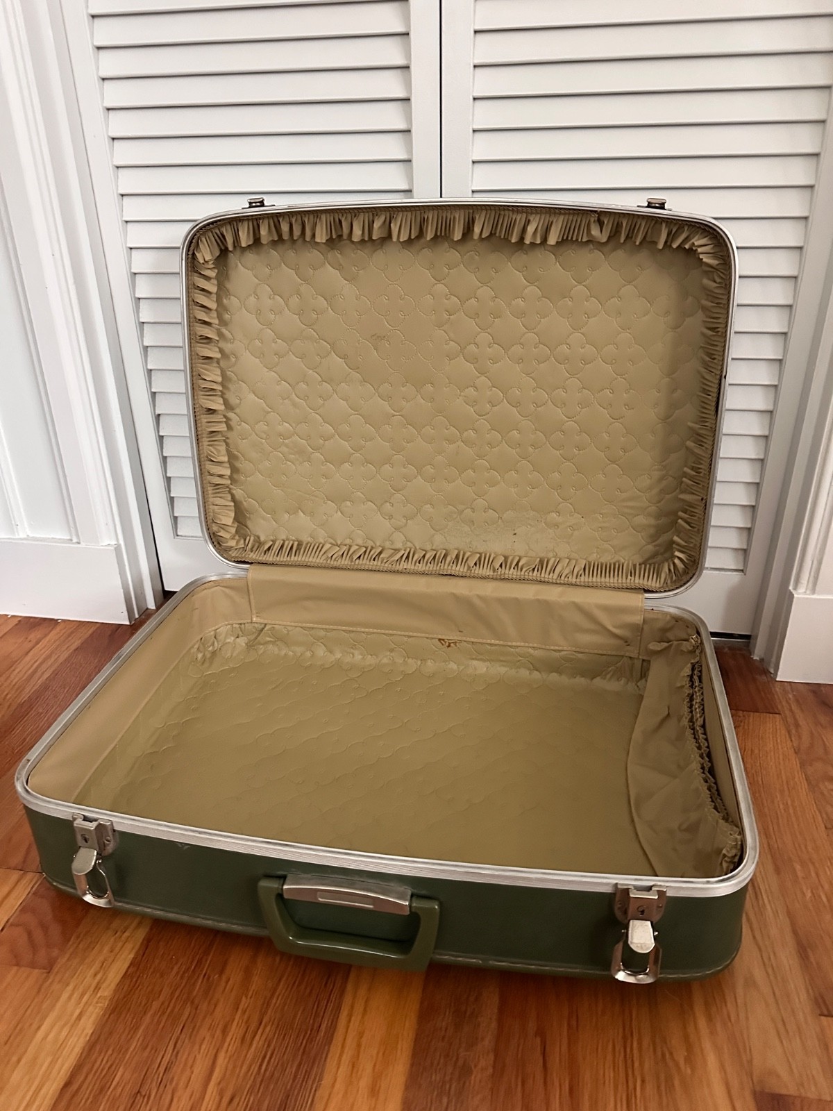 Vintage Hard Shell Suitcase Sage Green Luggage Carry-on