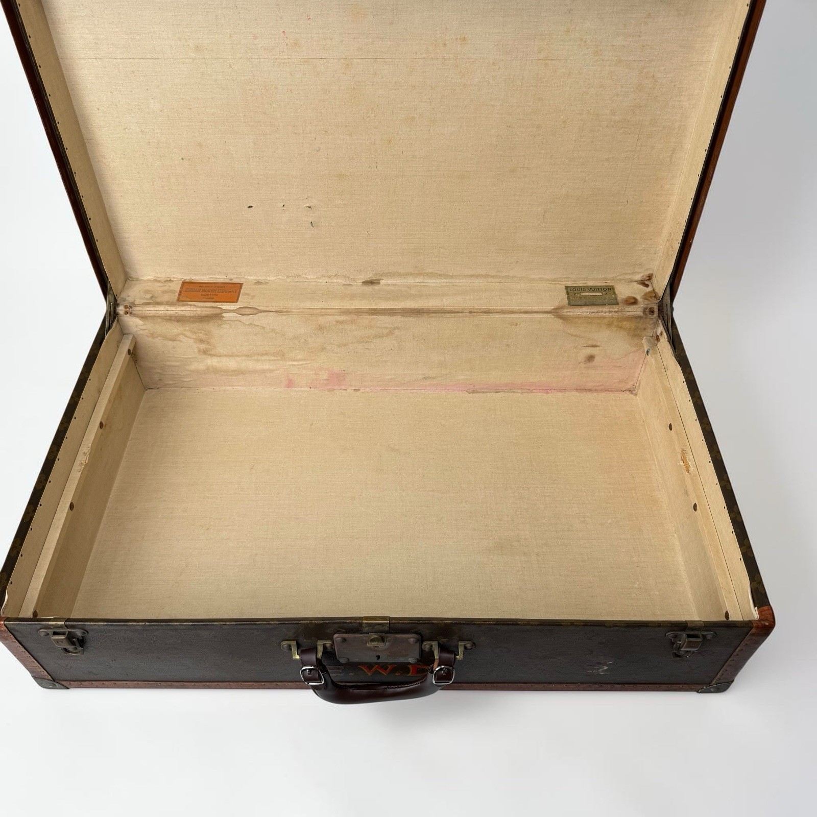 Antique Louis Vuitton Monogram Travel Trunk Suitcase W Insert Circa 1930s